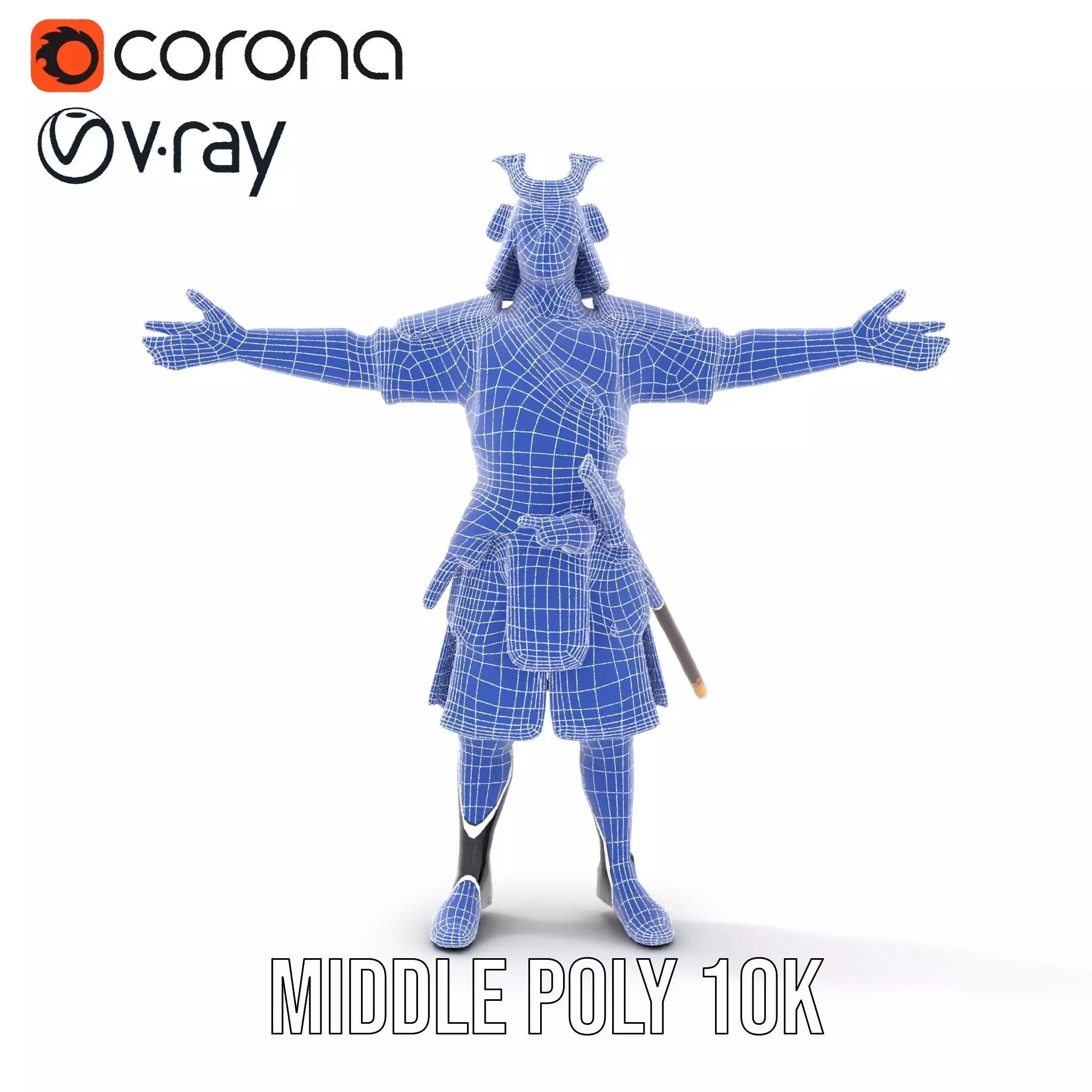 Samurai Warrior Armor model pack Low-poly 3D model_24