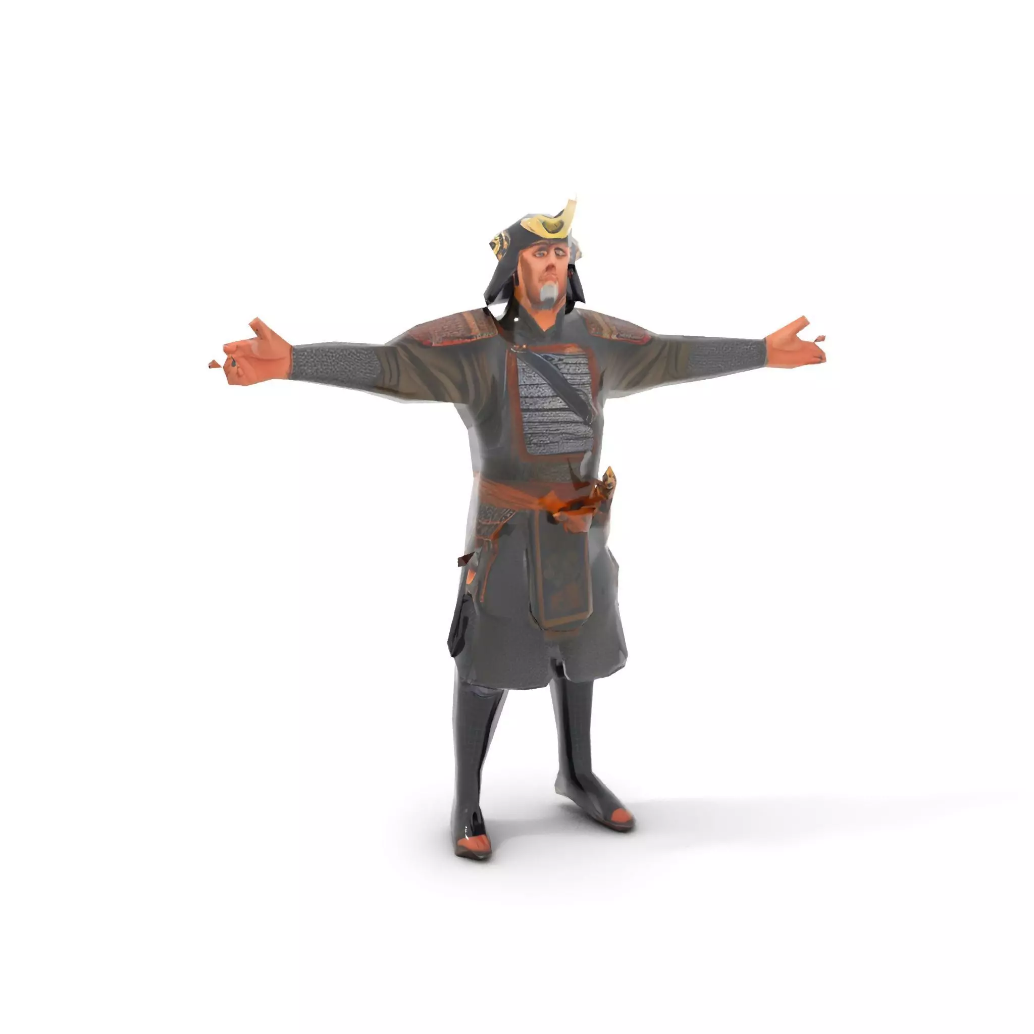 Samurai Warrior Armor model pack Low-poly 3D model_10