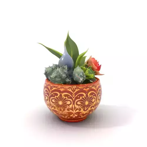 Ornate Ceramic Plant Pot model pack