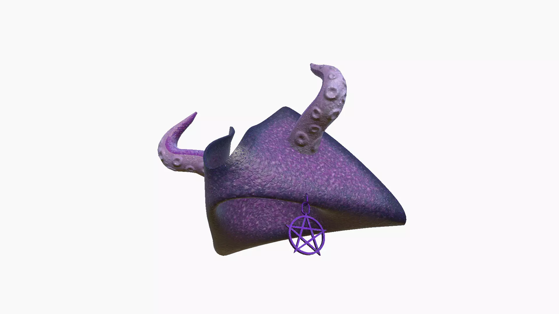 Satanic Pirate Hat A10 - Fantasy Character Design Low-poly 3D model_2