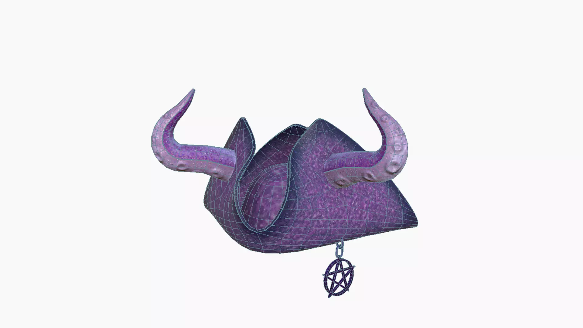 Satanic Pirate Hat A10 - Fantasy Character Design Low-poly 3D model_5