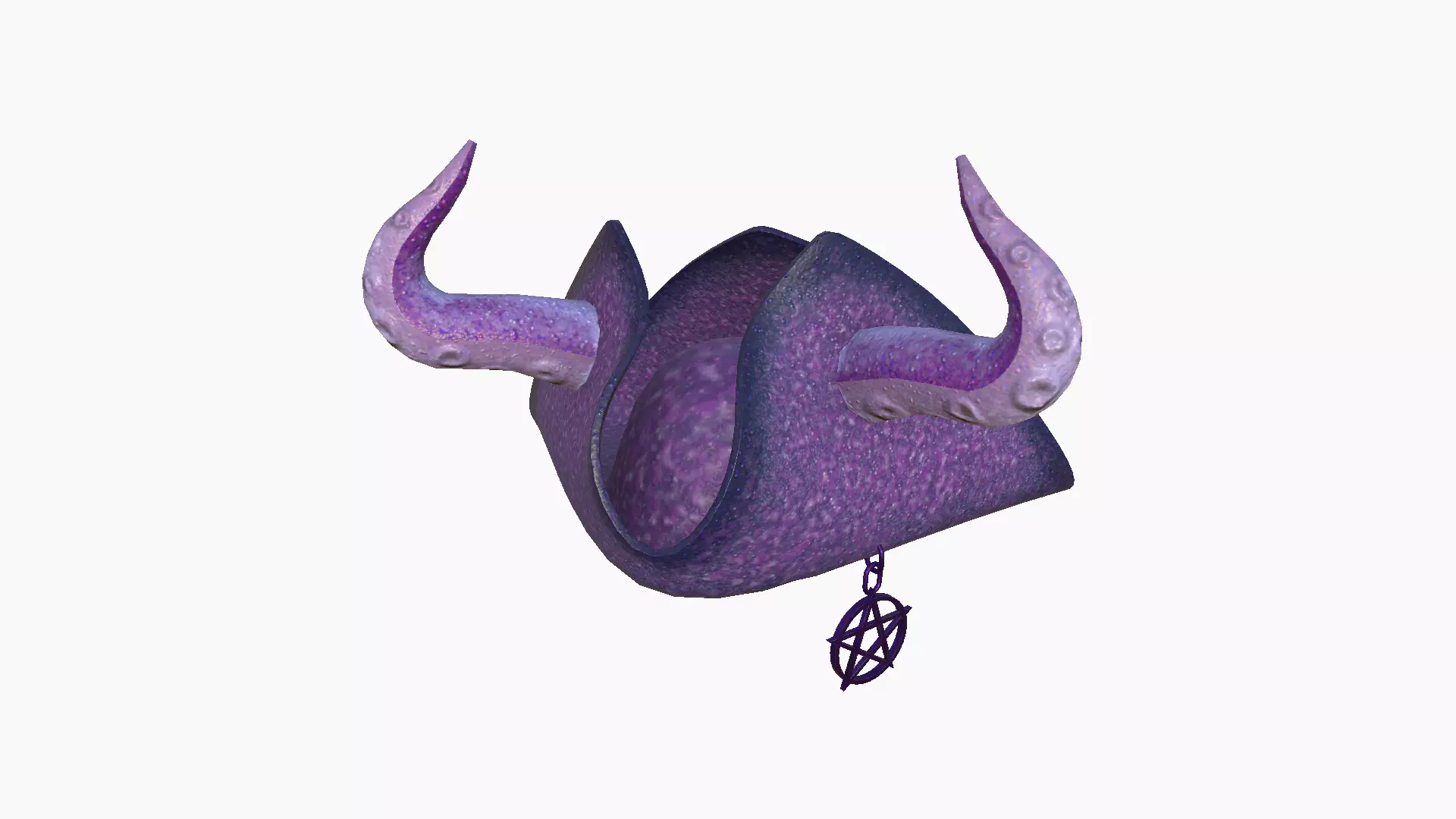 Satanic Pirate Hat A10 - Fantasy Character Design Low-poly 3D model_1