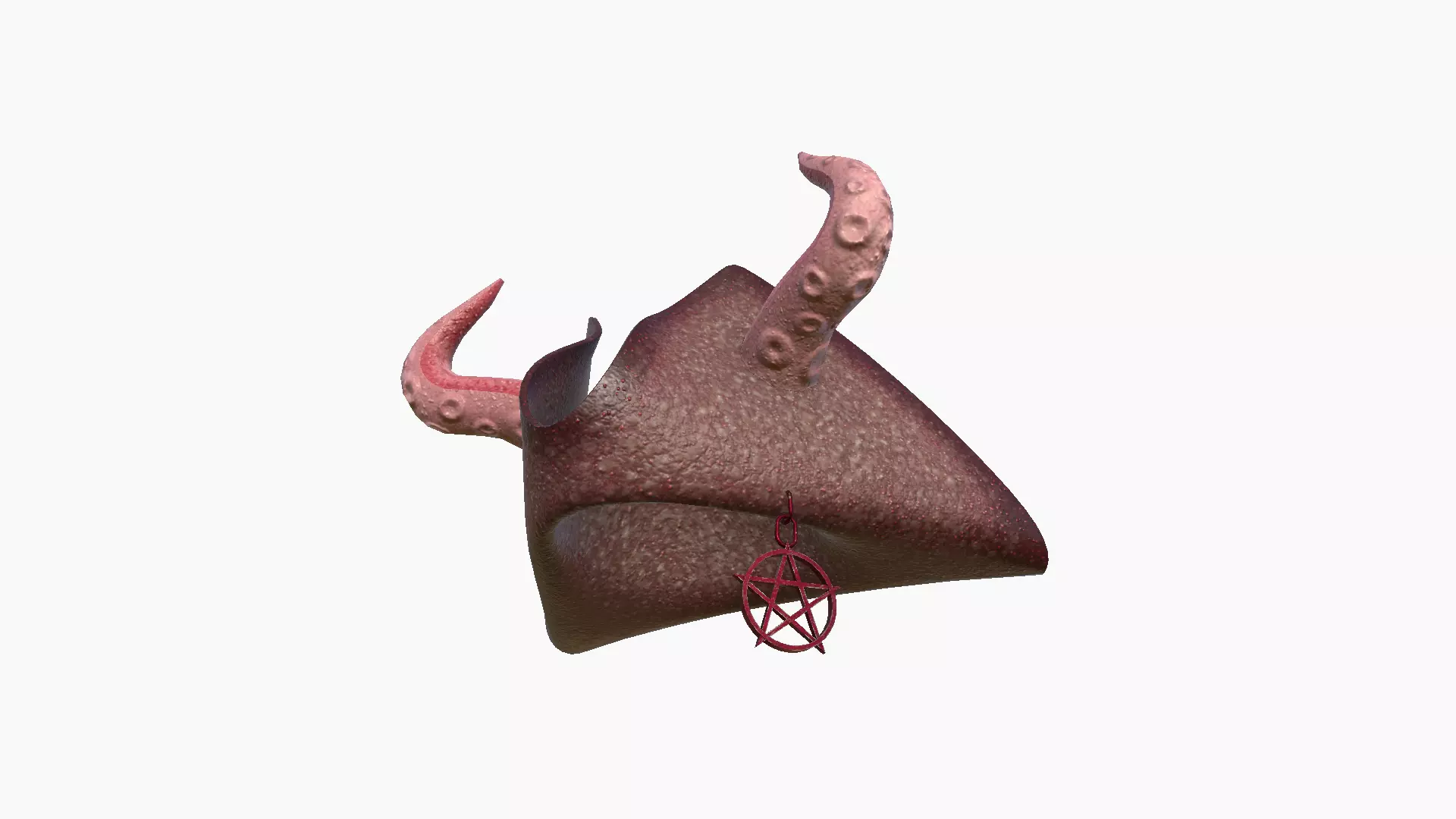 Satanic Pirate Hat A09 - Fantasy Character Design Low-poly 3D model_2