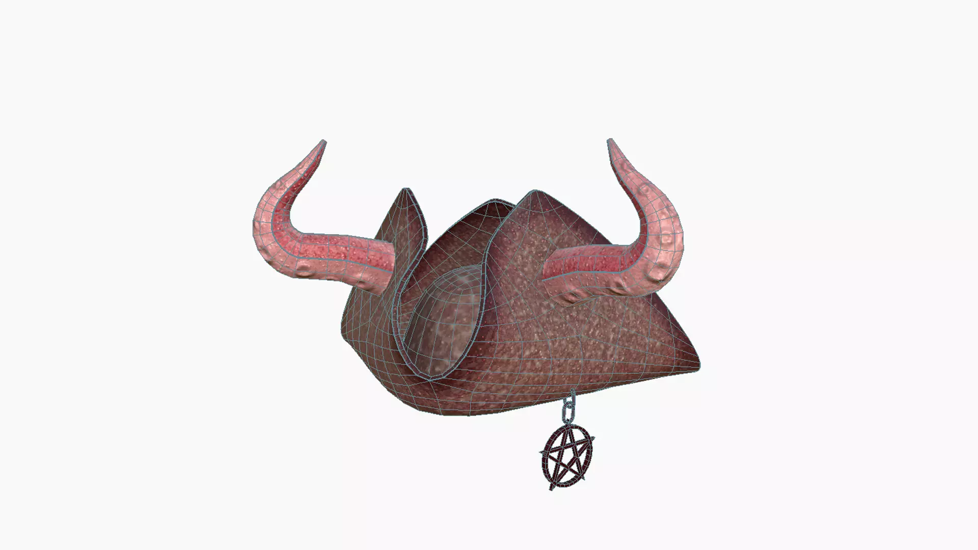 Satanic Pirate Hat A09 - Fantasy Character Design Low-poly 3D model_6