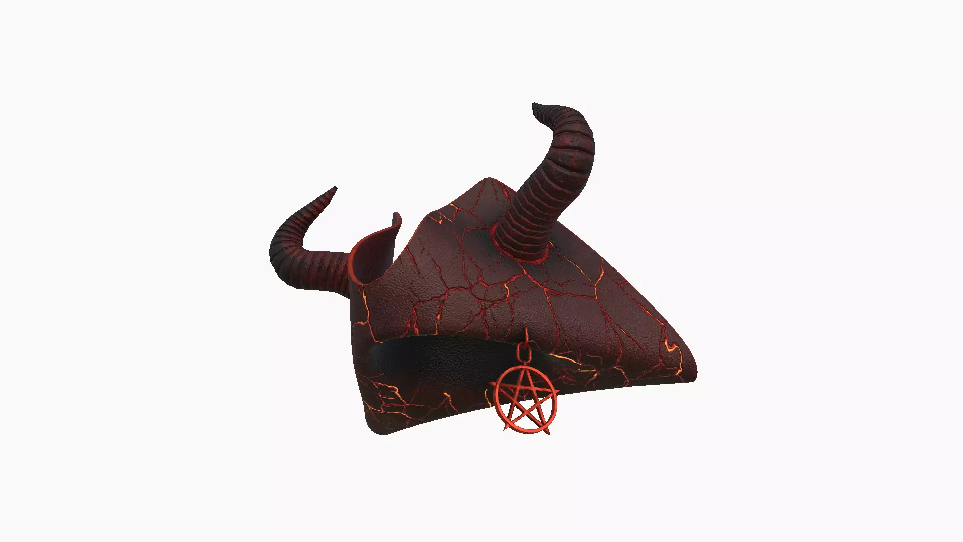 Satanic Pirate Hat A02 - Fantasy Character Design Low-poly 3D model_2