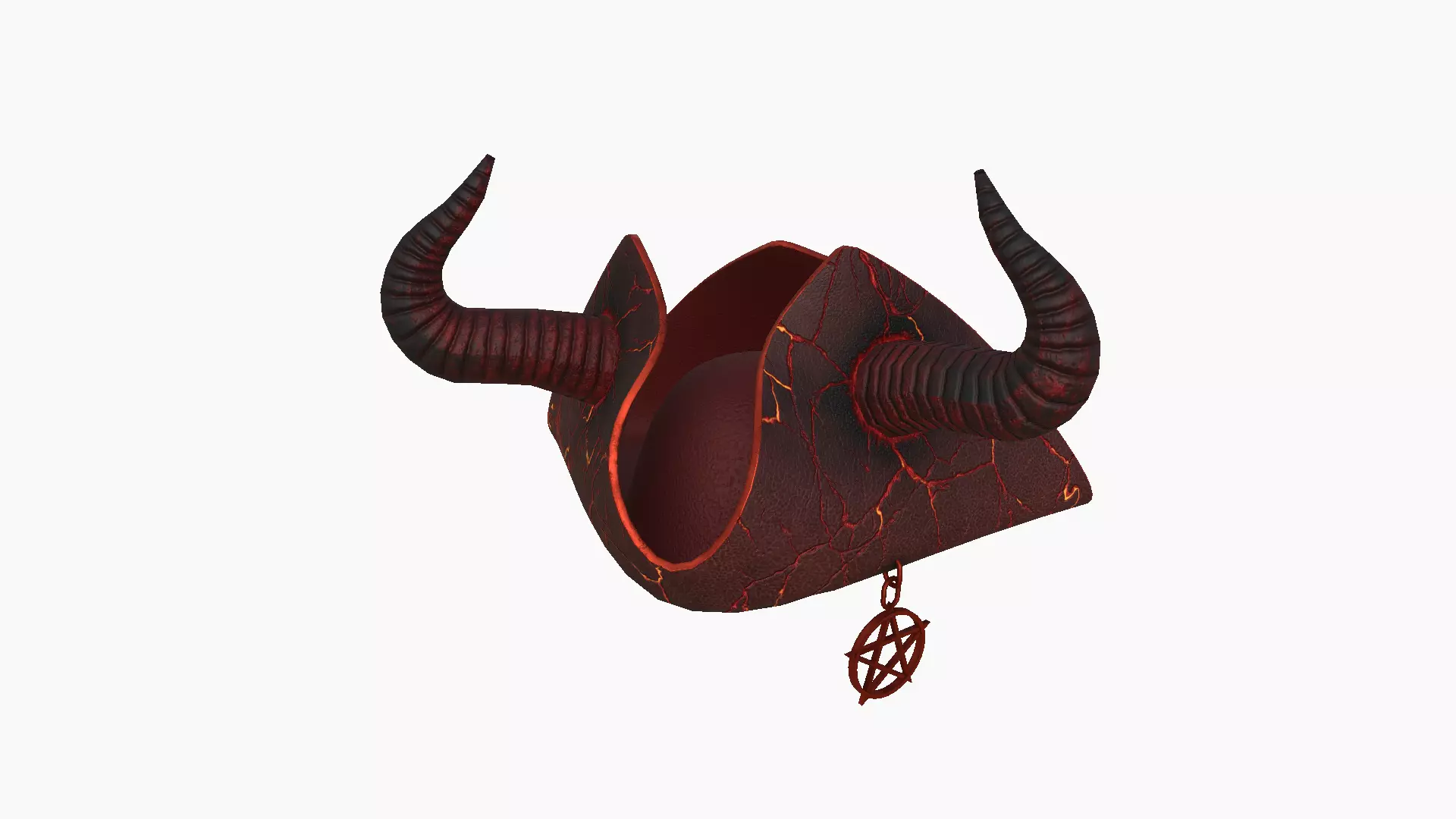 Satanic Pirate Hat A02 - Fantasy Character Design Low-poly 3D model_1