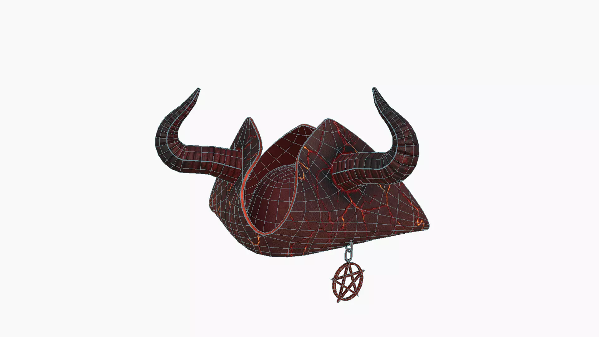 Satanic Pirate Hat A02 - Fantasy Character Design Low-poly 3D model_6