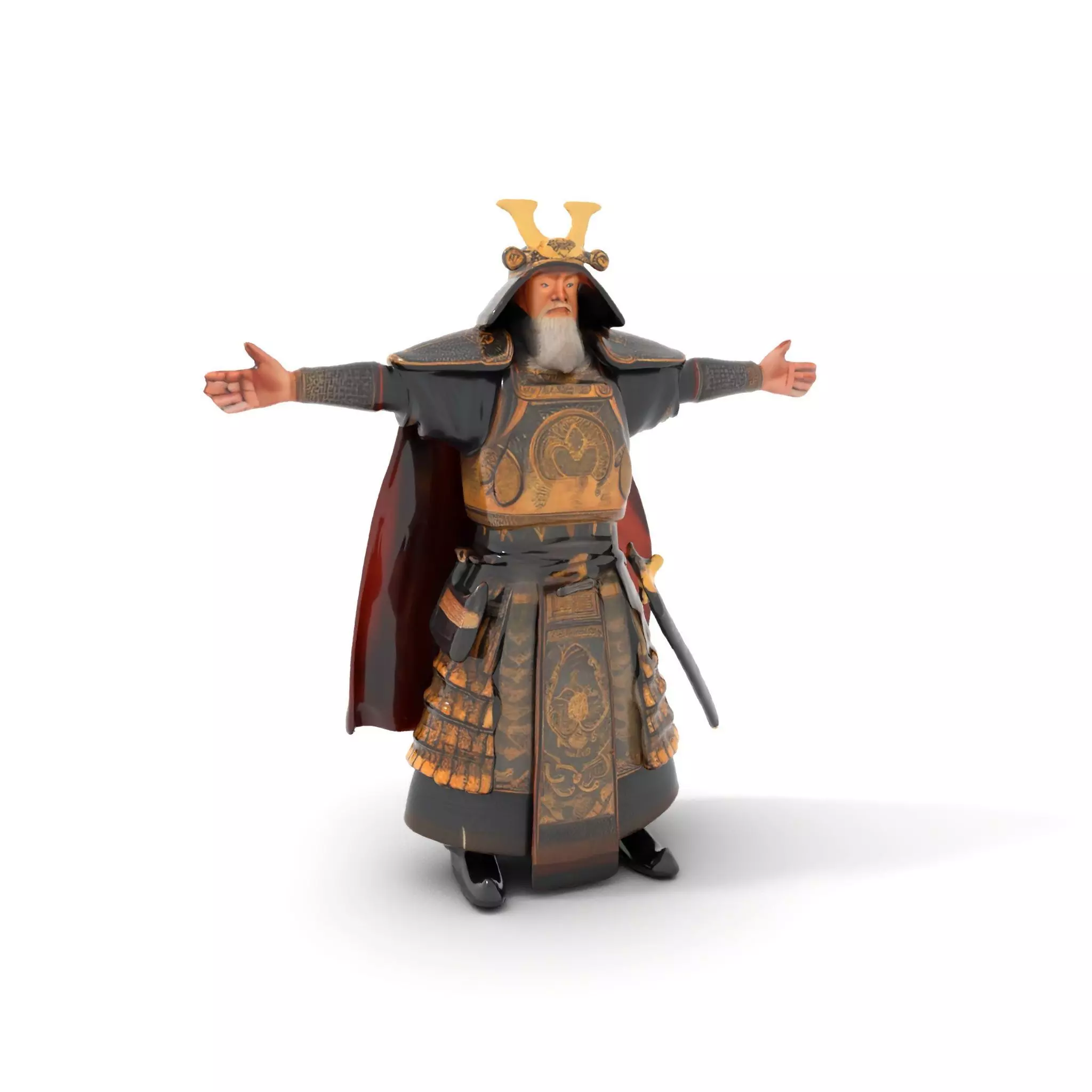 Samurai Armor Warrior model pack Low-poly 3D model_0