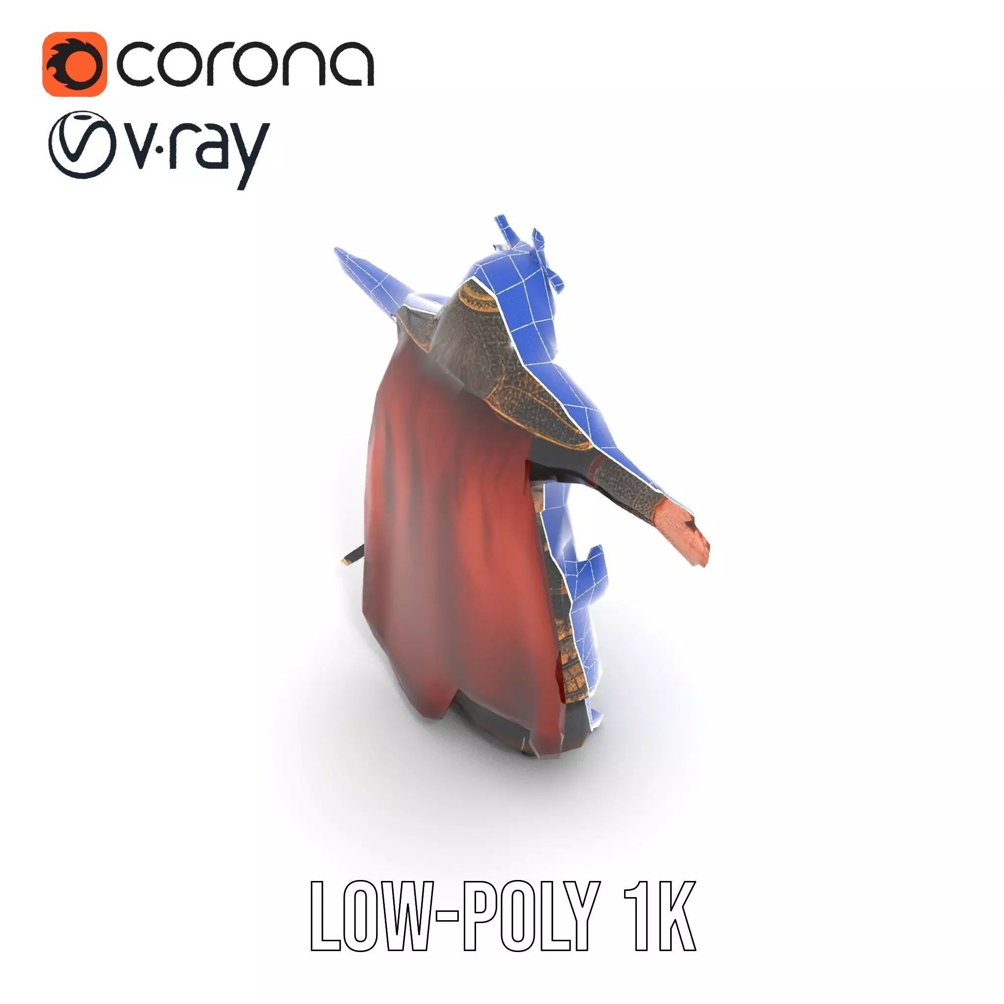 Samurai Armor Warrior model pack Low-poly 3D model_27