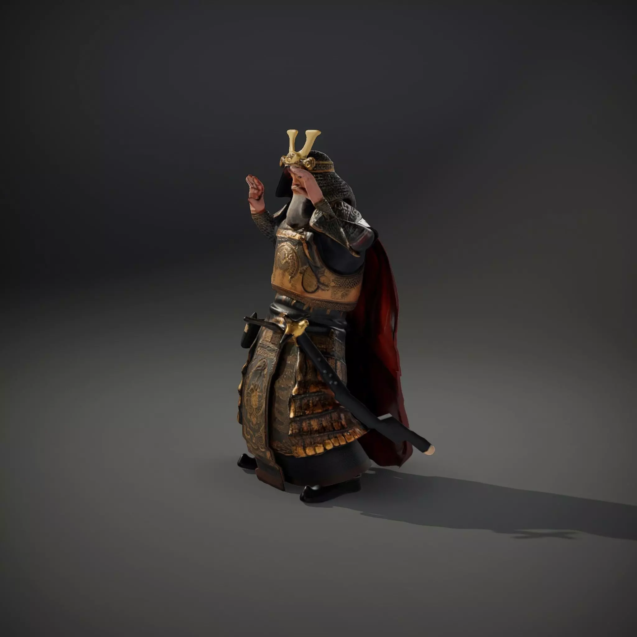 Samurai Armor Warrior model pack Low-poly 3D model_34