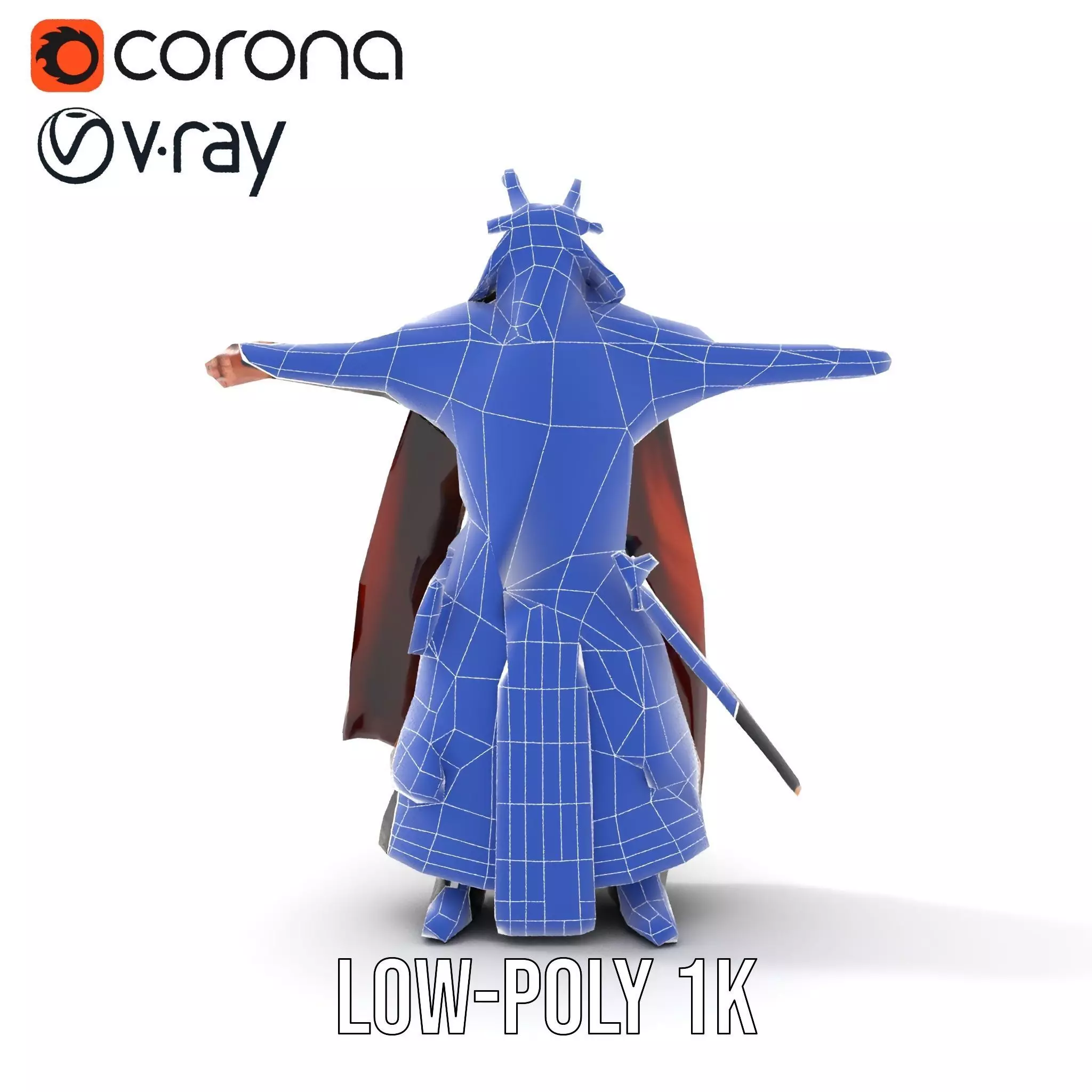 Samurai Armor Warrior model pack Low-poly 3D model_18