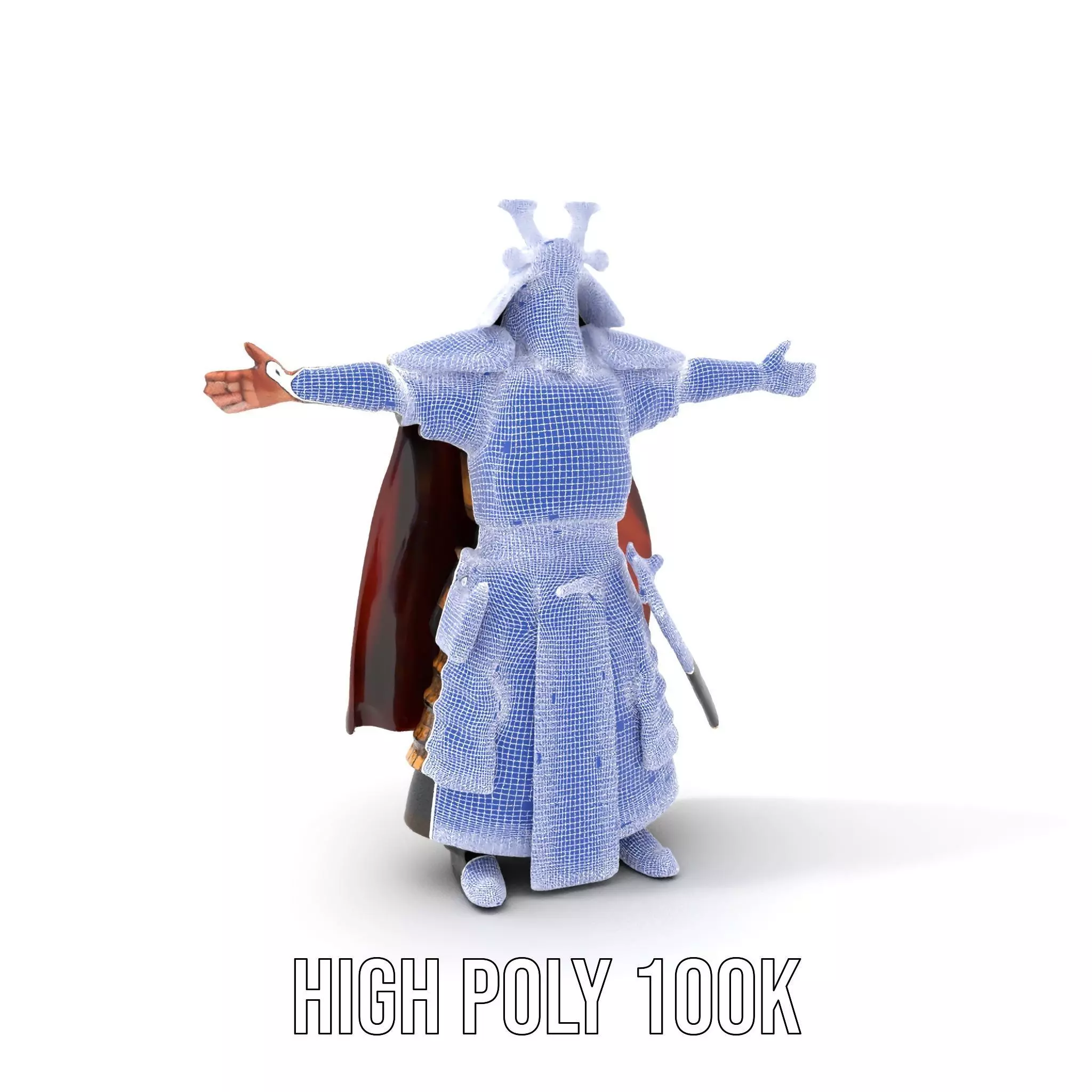 Samurai Armor Warrior model pack Low-poly 3D model_4