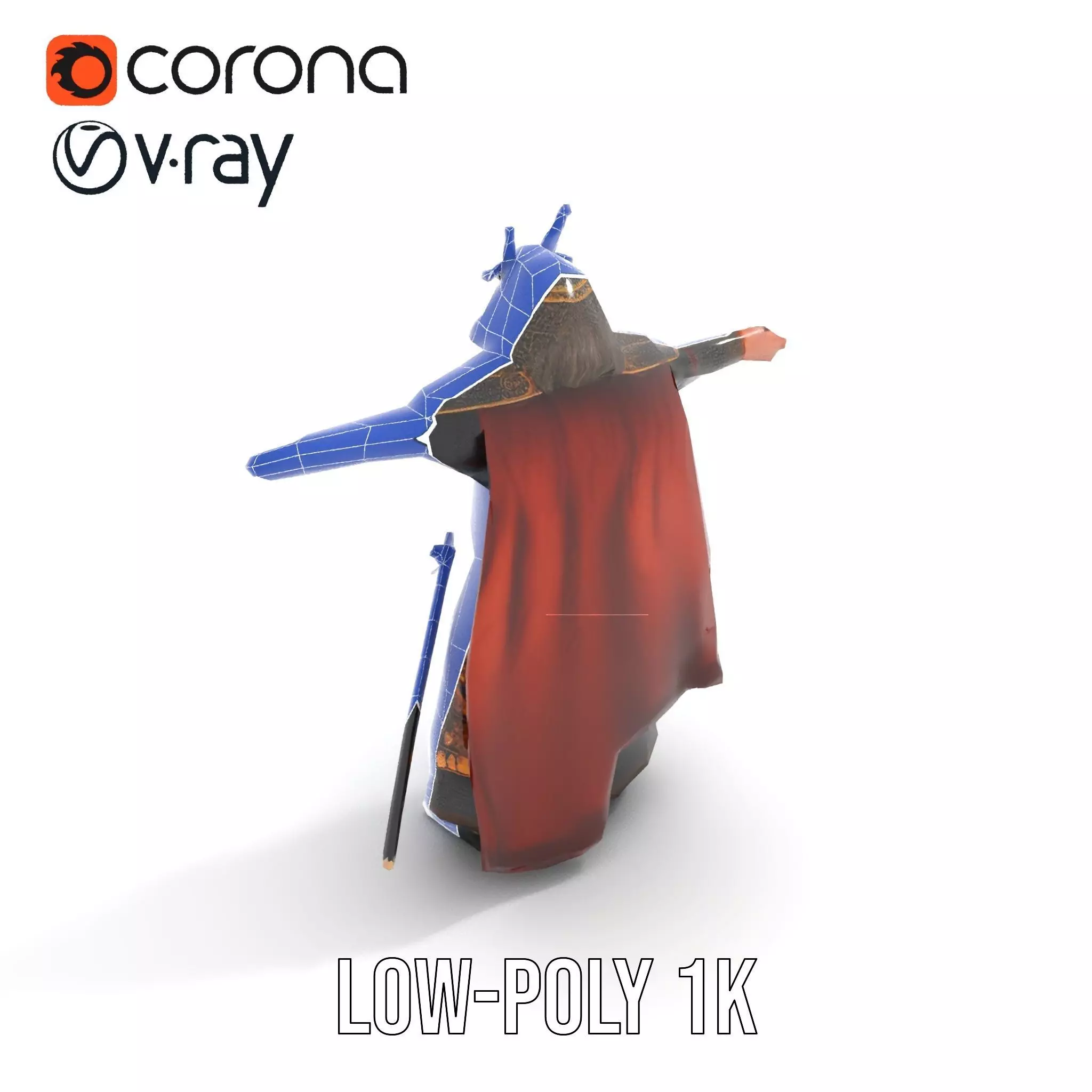 Samurai Armor Warrior model pack Low-poly 3D model_24