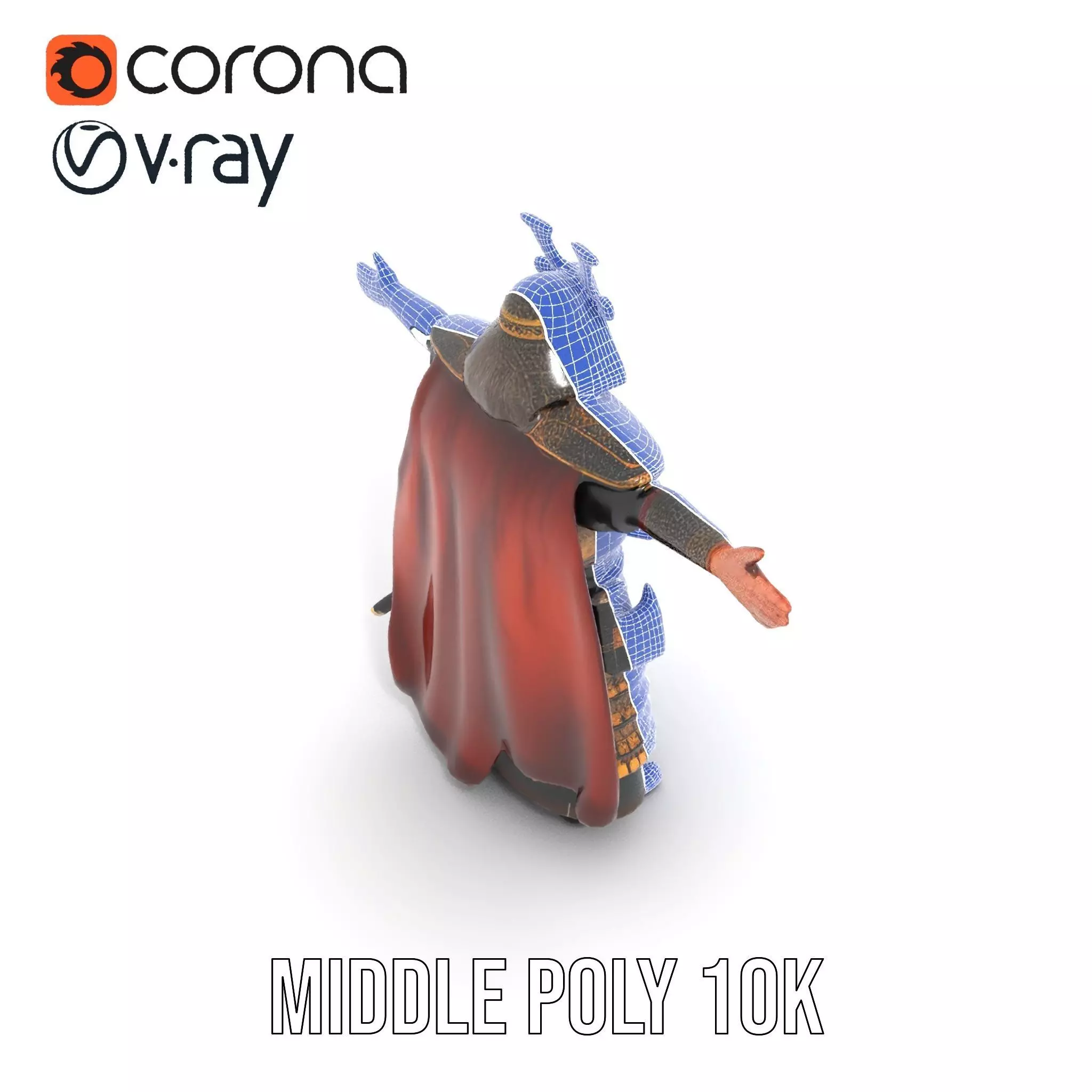 Samurai Armor Warrior model pack Low-poly 3D model_26