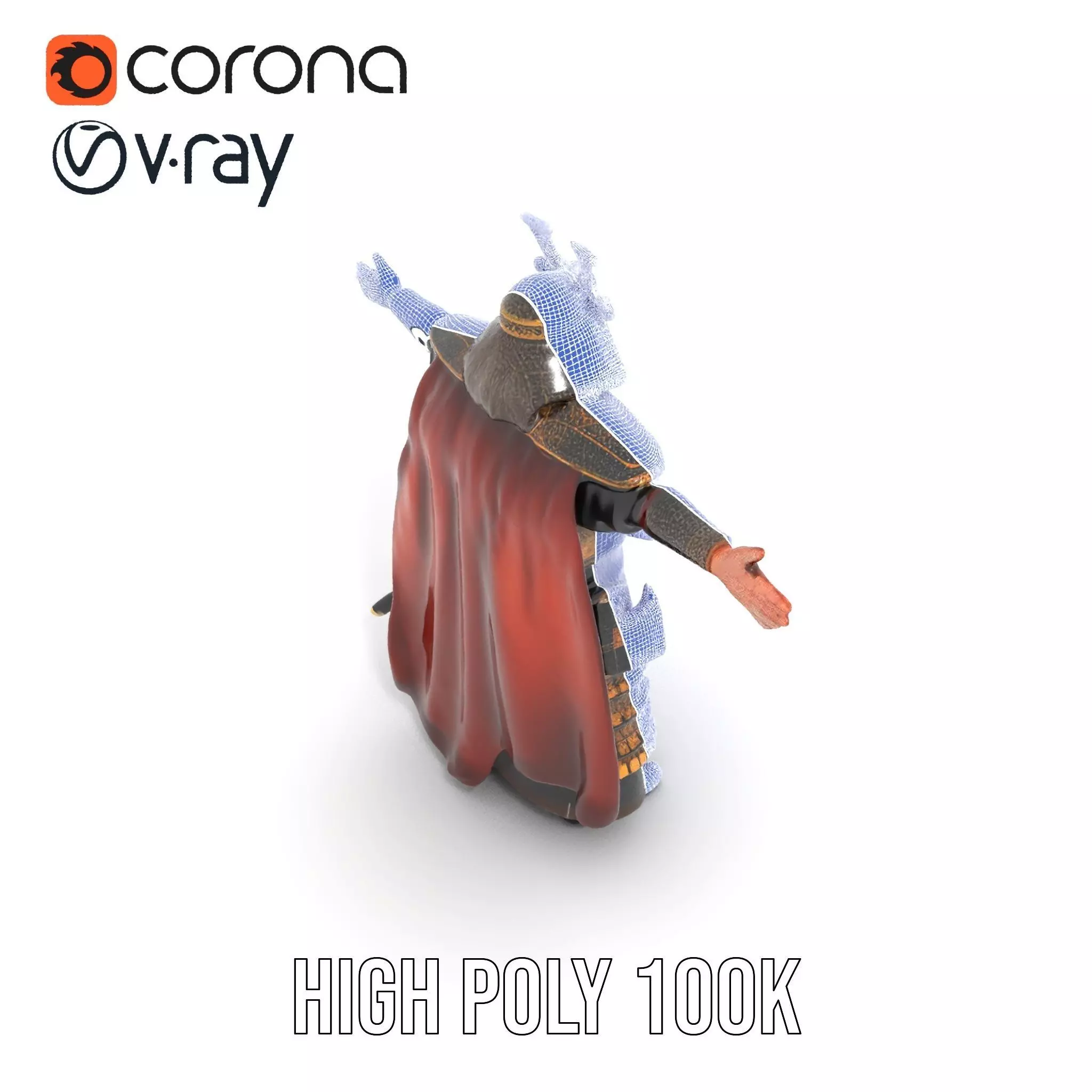 Samurai Armor Warrior model pack Low-poly 3D model_28