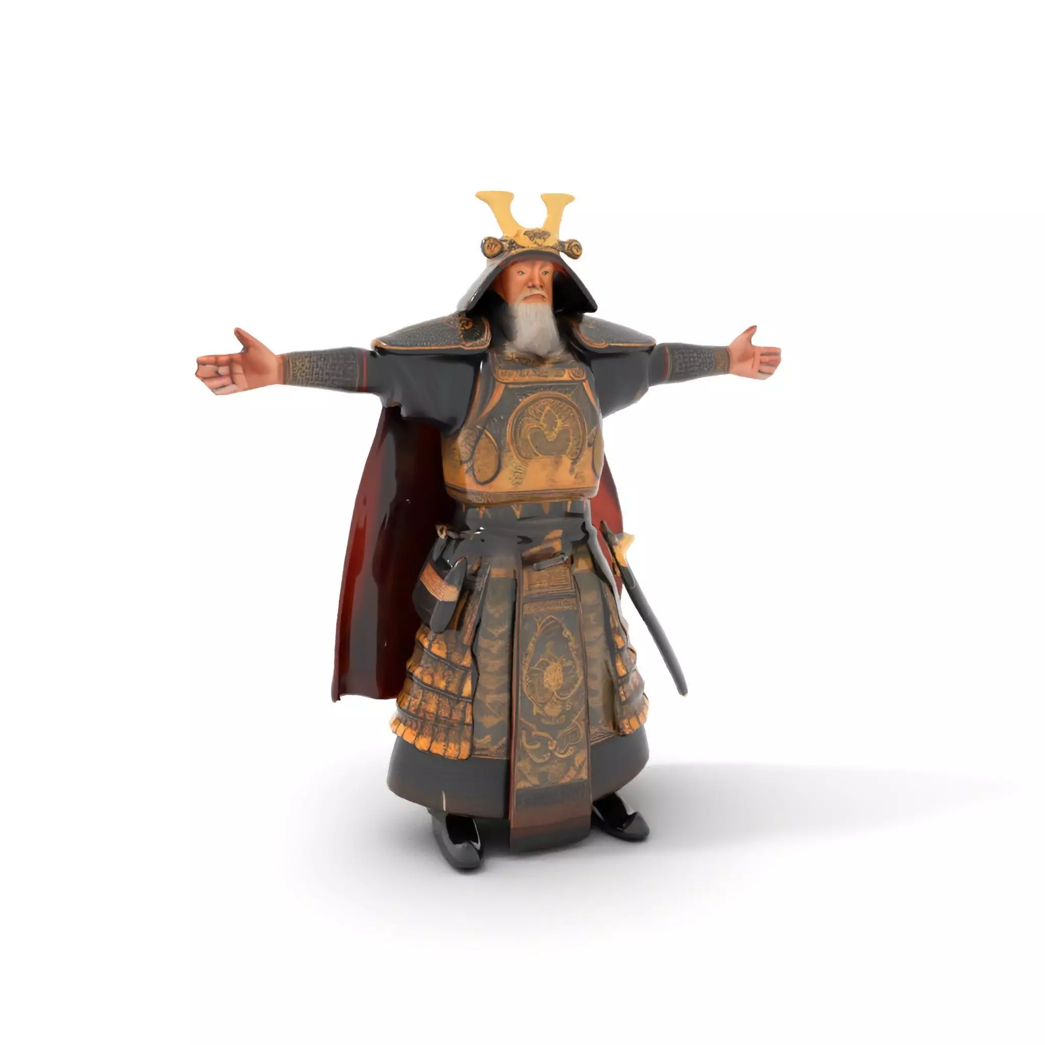 Samurai Armor Warrior model pack Low-poly 3D model_6