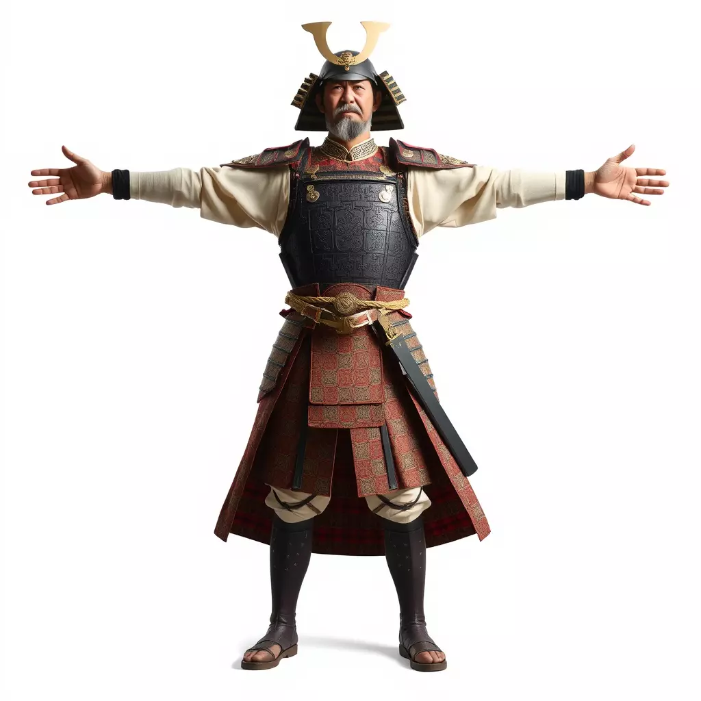 Samurai Warrior Armor model pack Low-poly 3D model_2