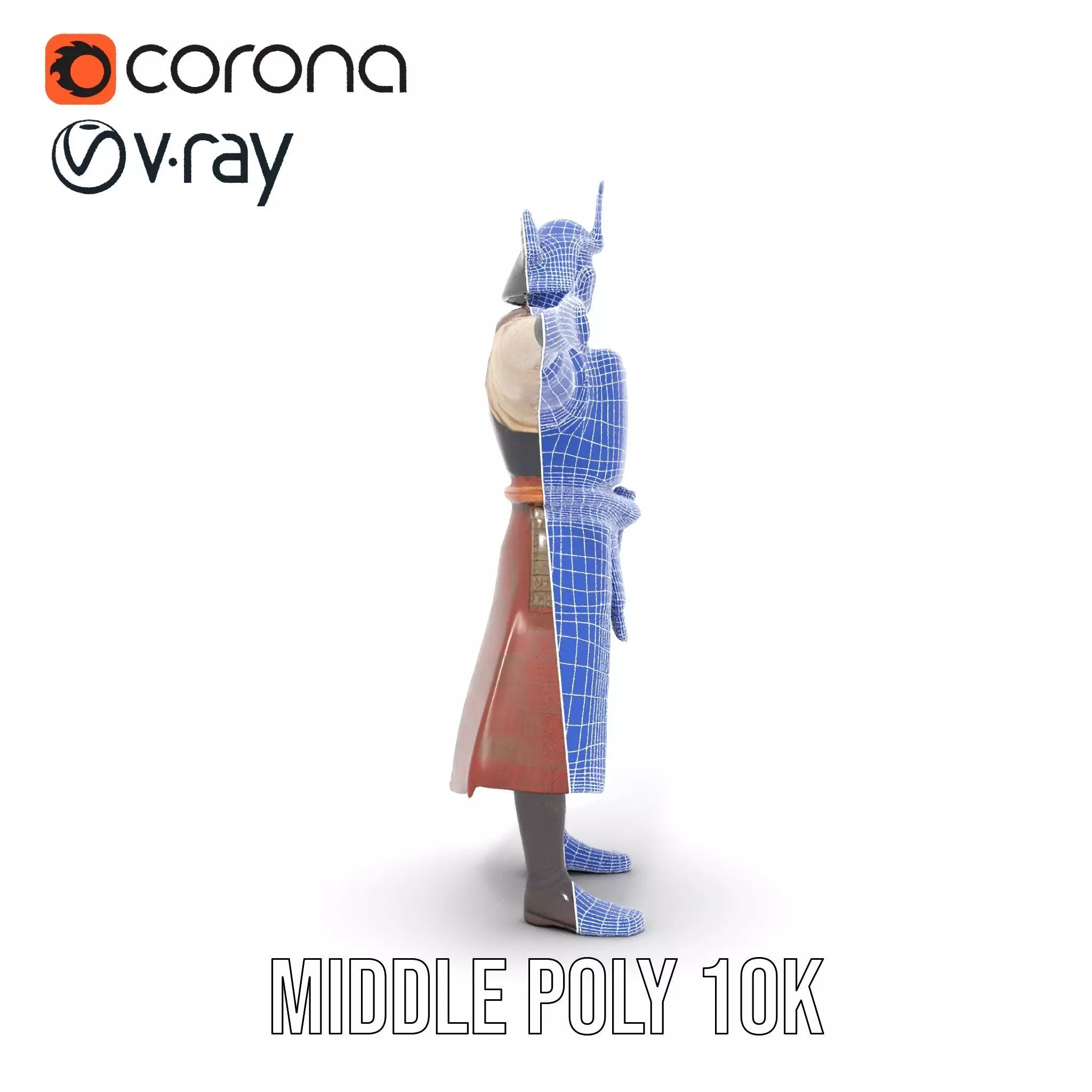 Samurai Warrior Armor model pack Low-poly 3D model_26