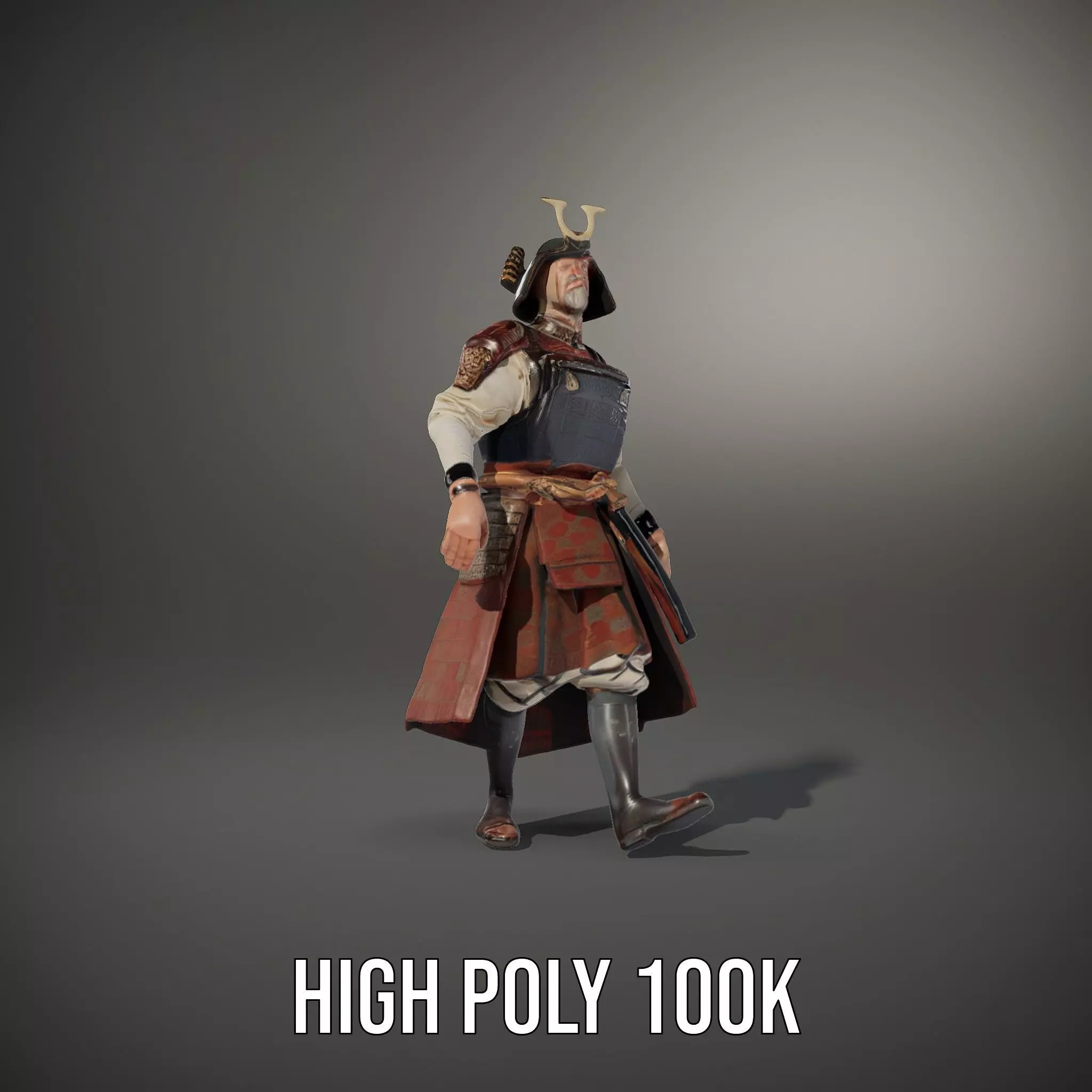 Samurai Warrior Armor model pack Low-poly 3D model_34