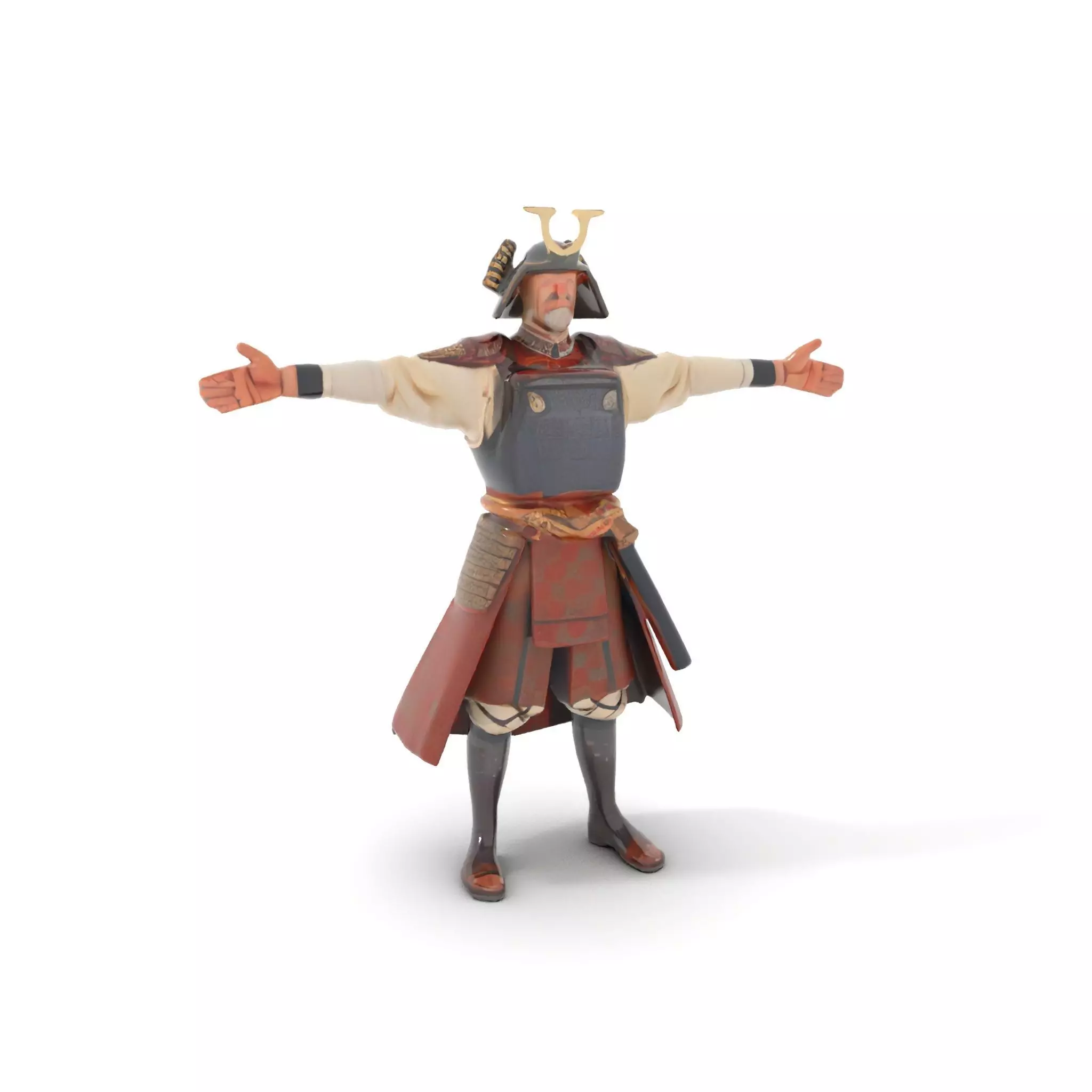 Samurai Warrior Armor model pack Low-poly 3D model_5