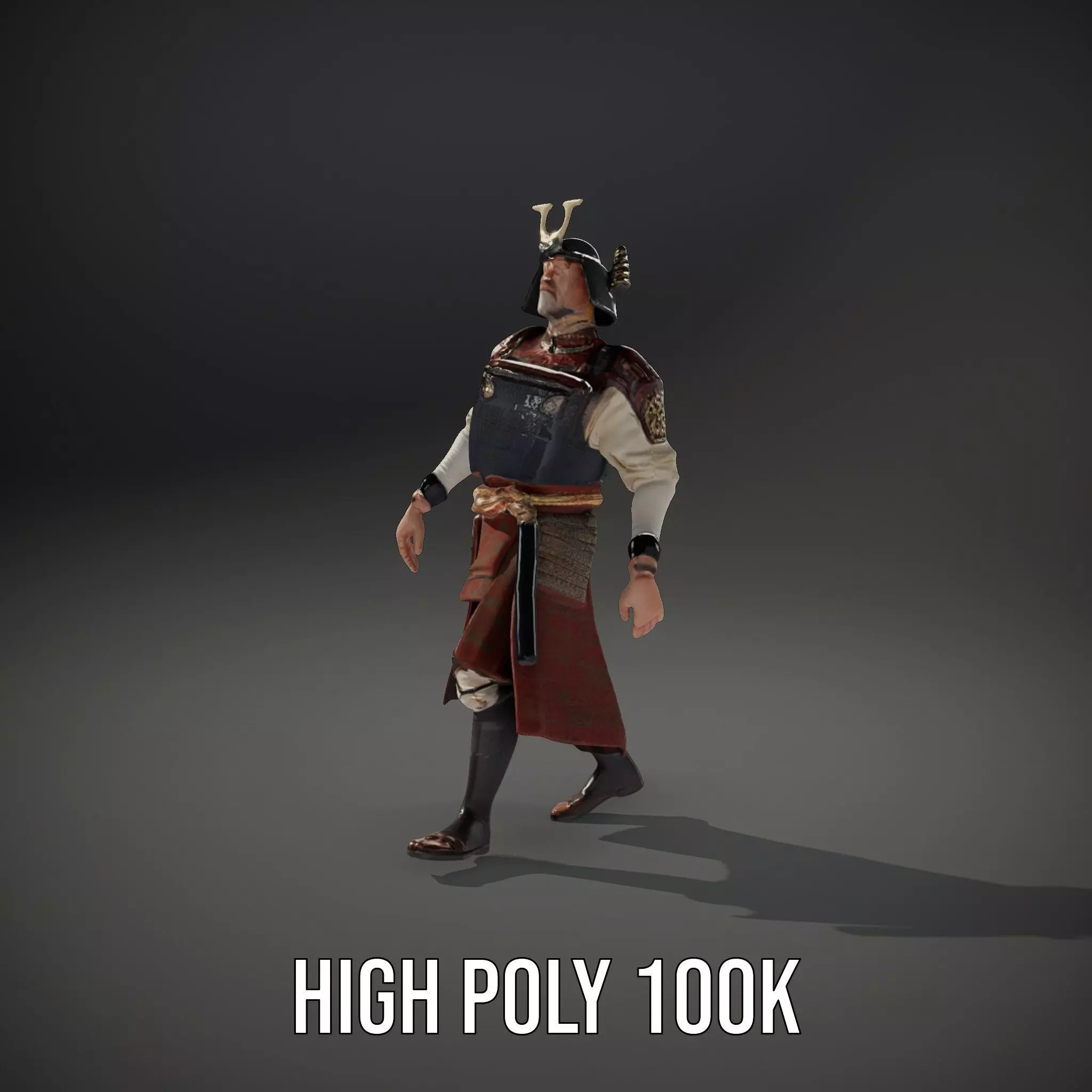 Samurai Warrior Armor model pack Low-poly 3D model_28