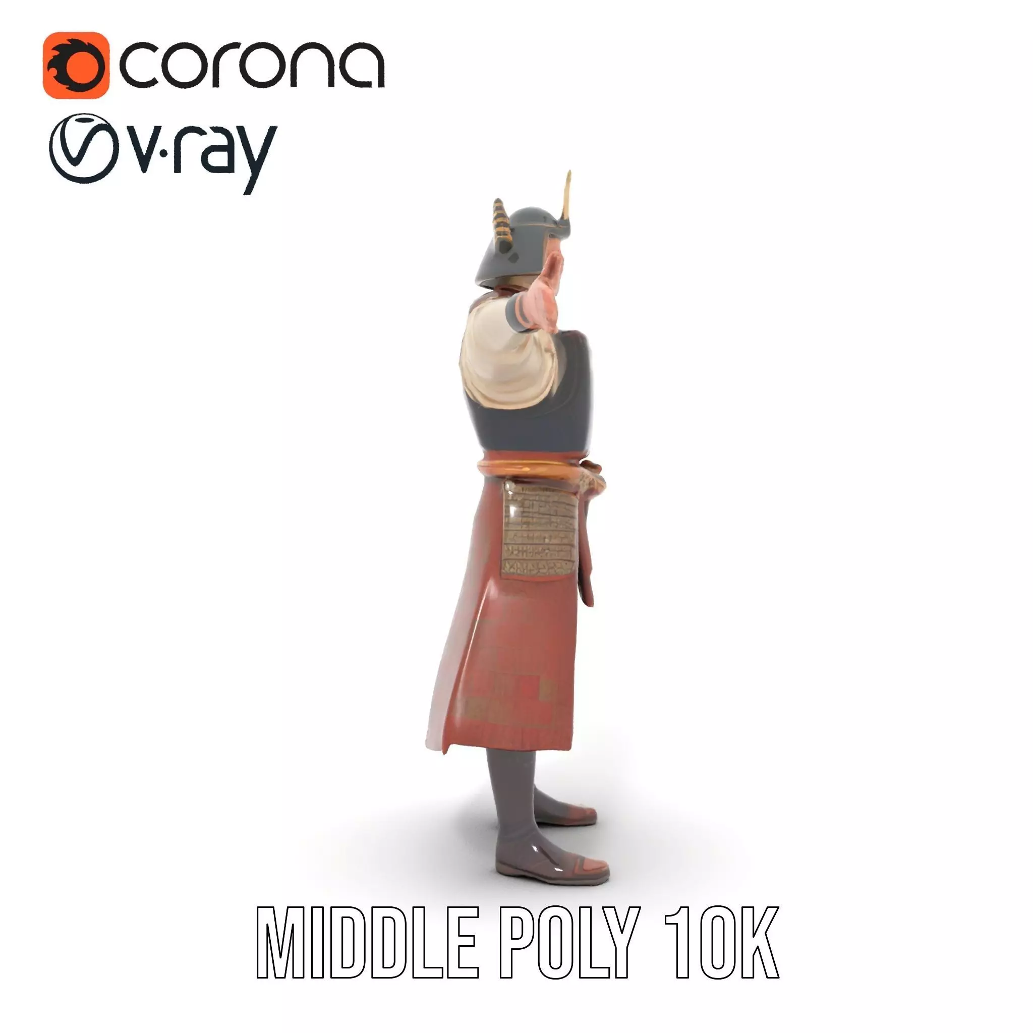 Samurai Warrior Armor model pack Low-poly 3D model_18