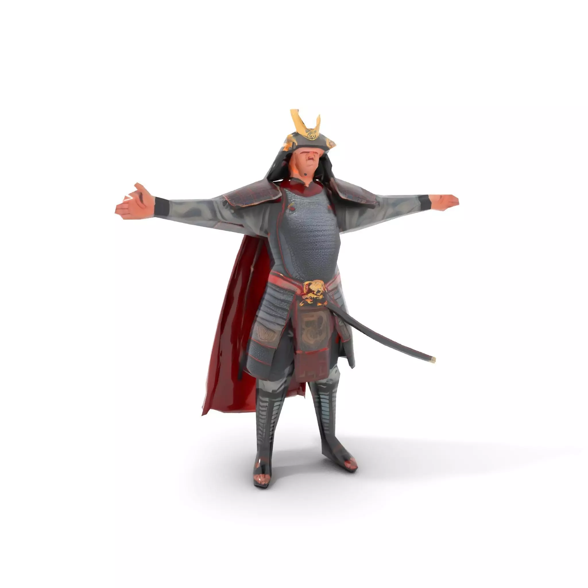 Samurai Warrior Armor model pack Low-poly 3D model_7