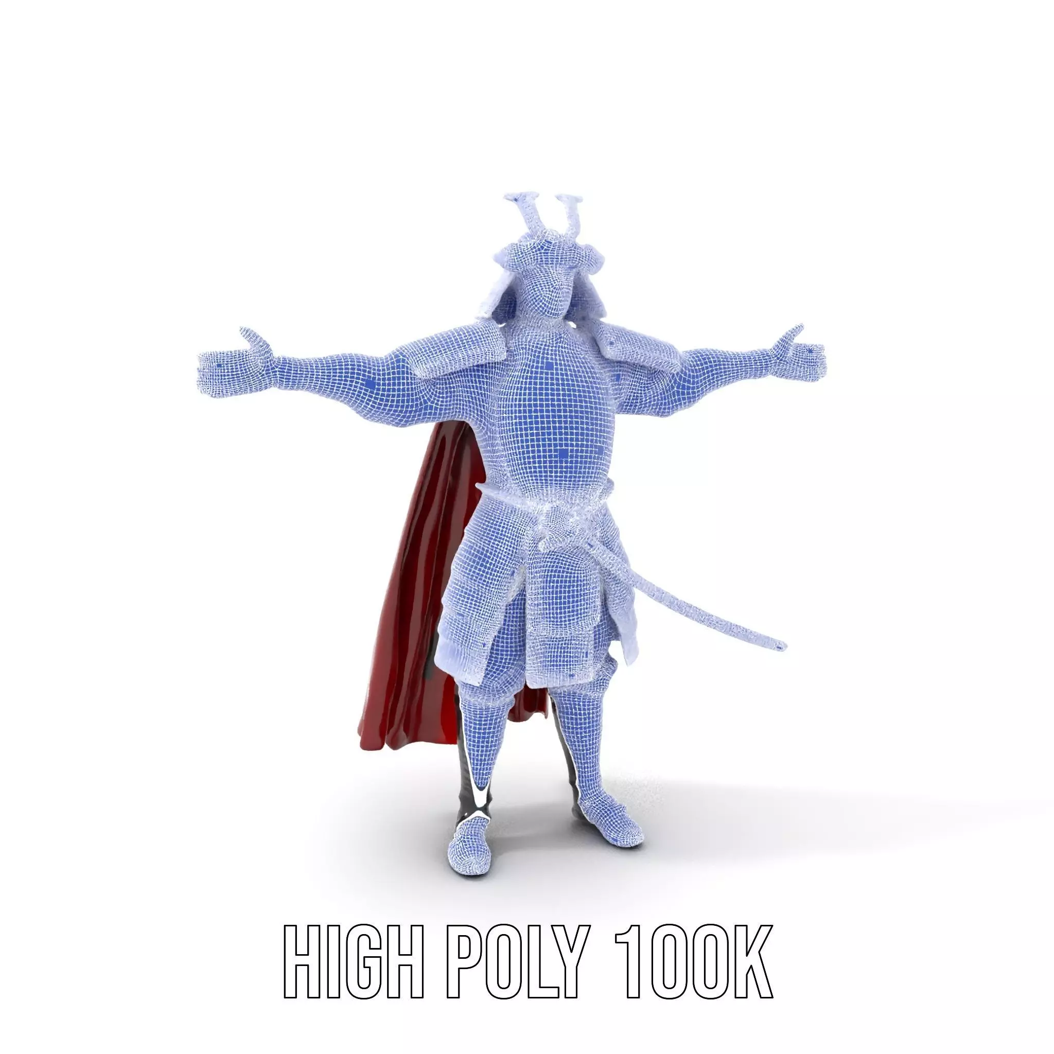 Samurai Warrior Armor model pack Low-poly 3D model_4