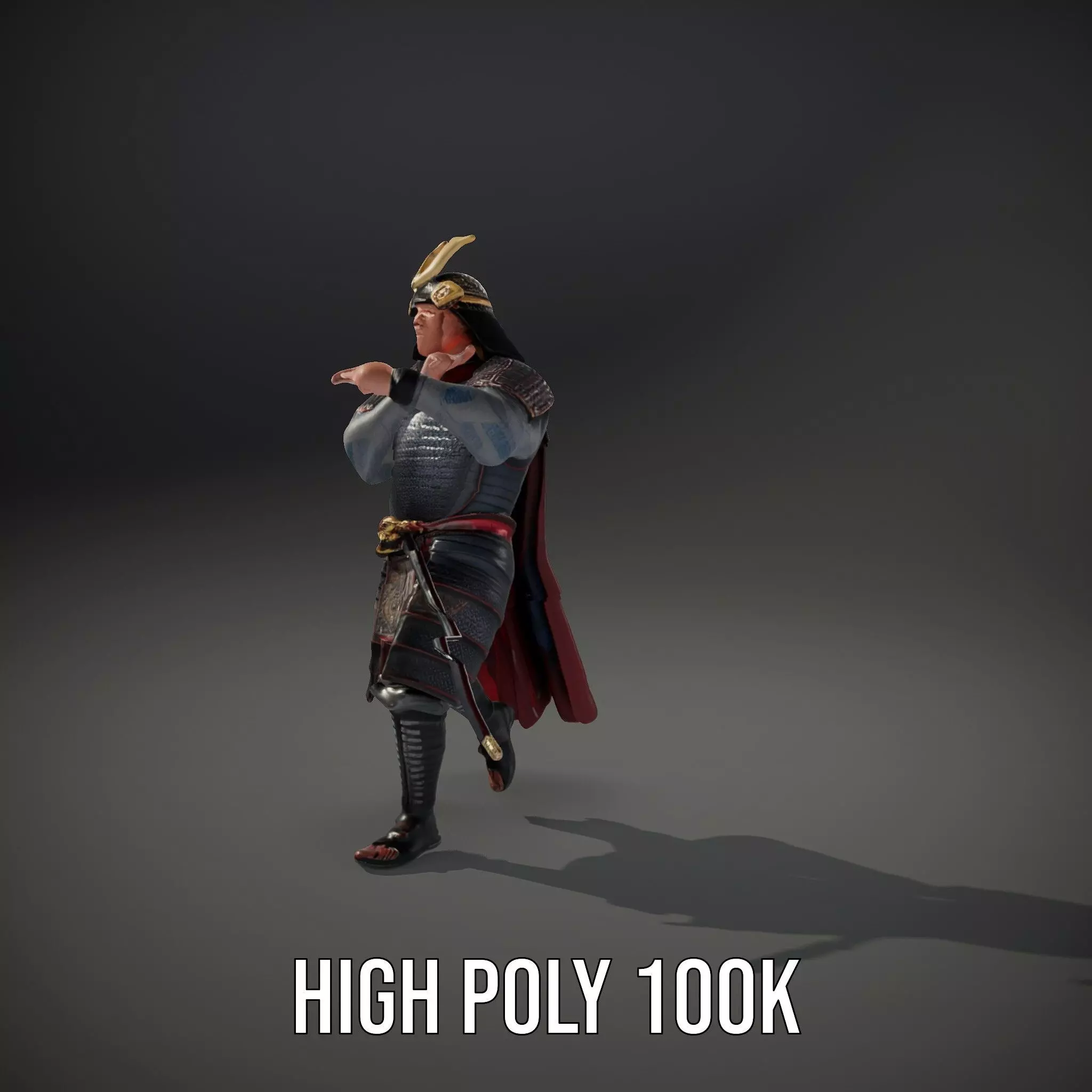 Samurai Warrior Armor model pack Low-poly 3D model_34
