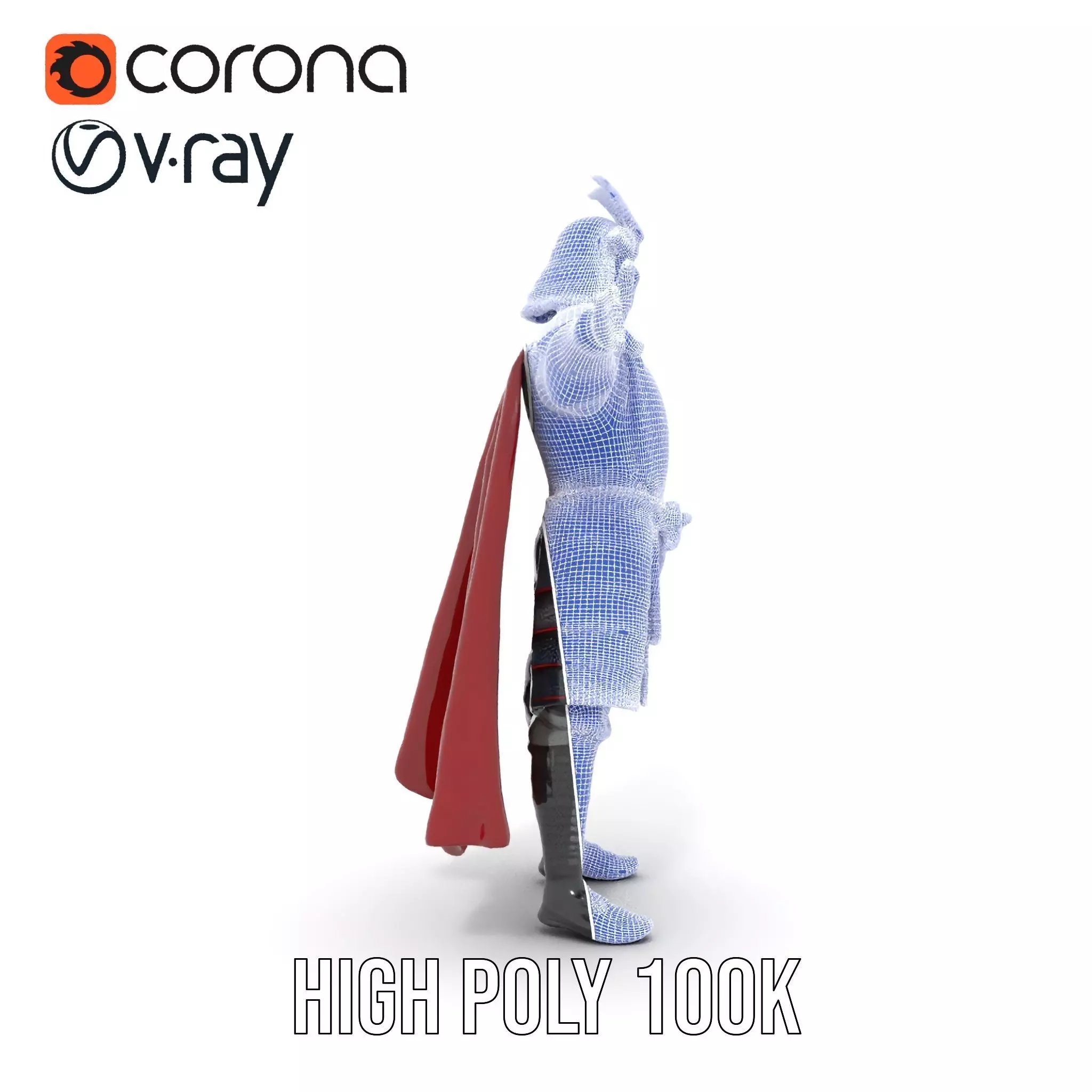 Samurai Warrior Armor model pack Low-poly 3D model_32