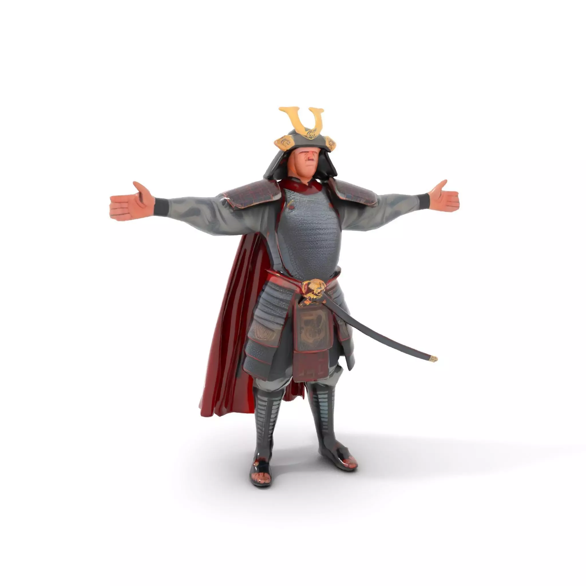 Samurai Warrior Armor model pack Low-poly 3D model_5