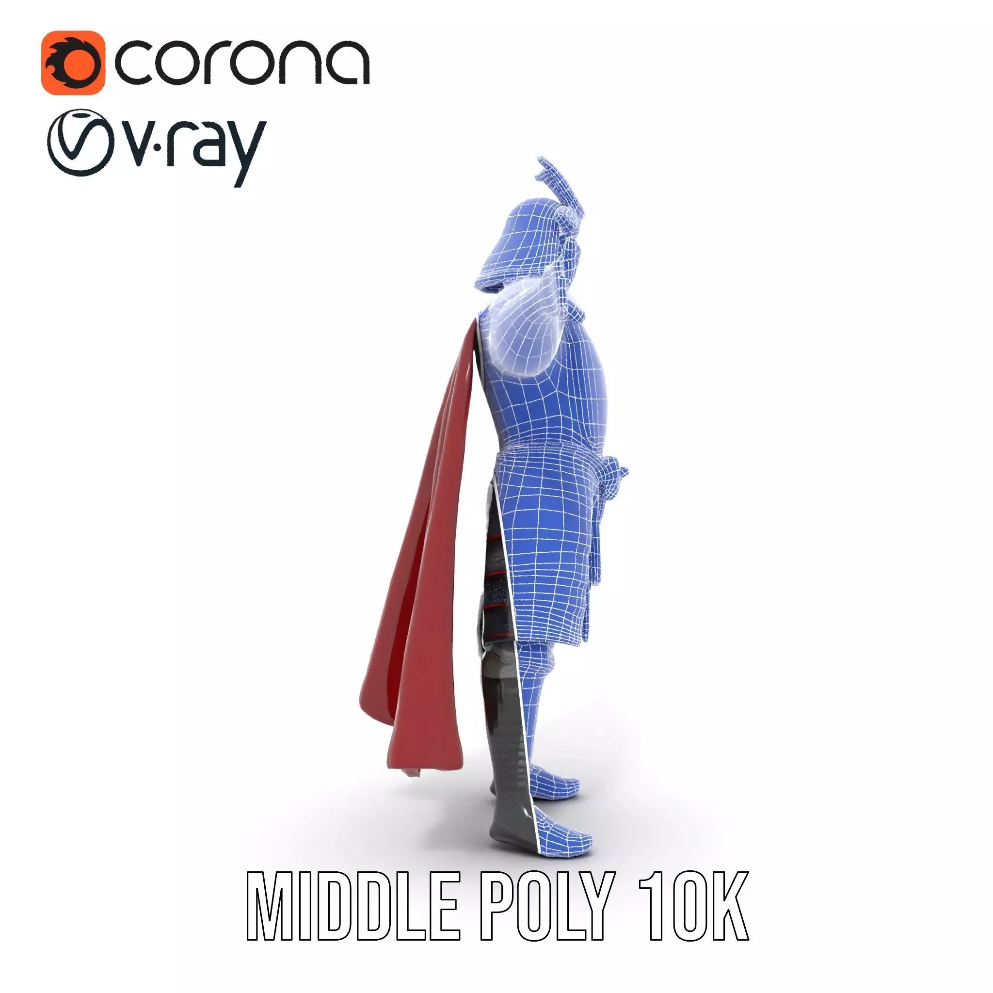 Samurai Warrior Armor model pack Low-poly 3D model_30