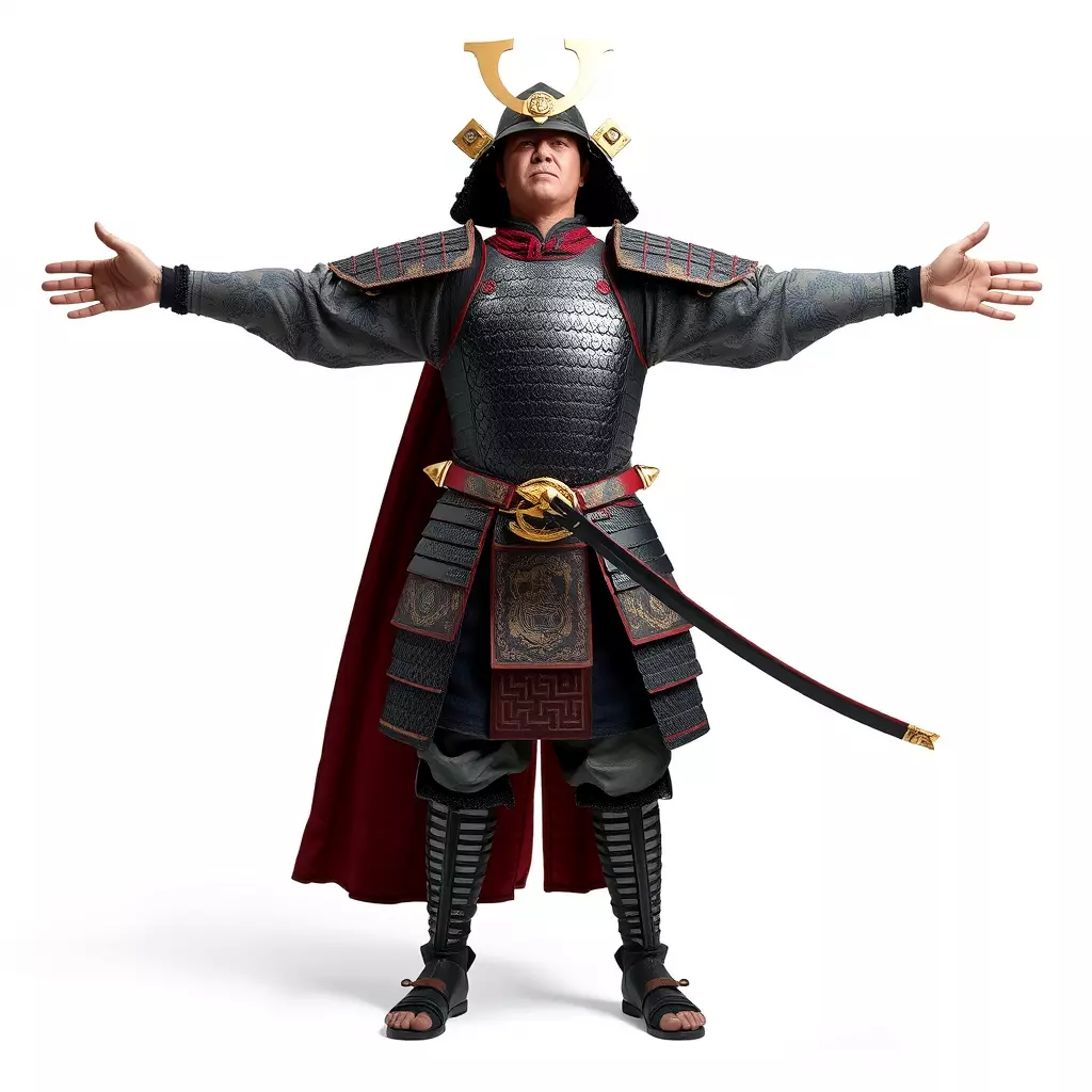 Samurai Warrior Armor model pack Low-poly 3D model_2