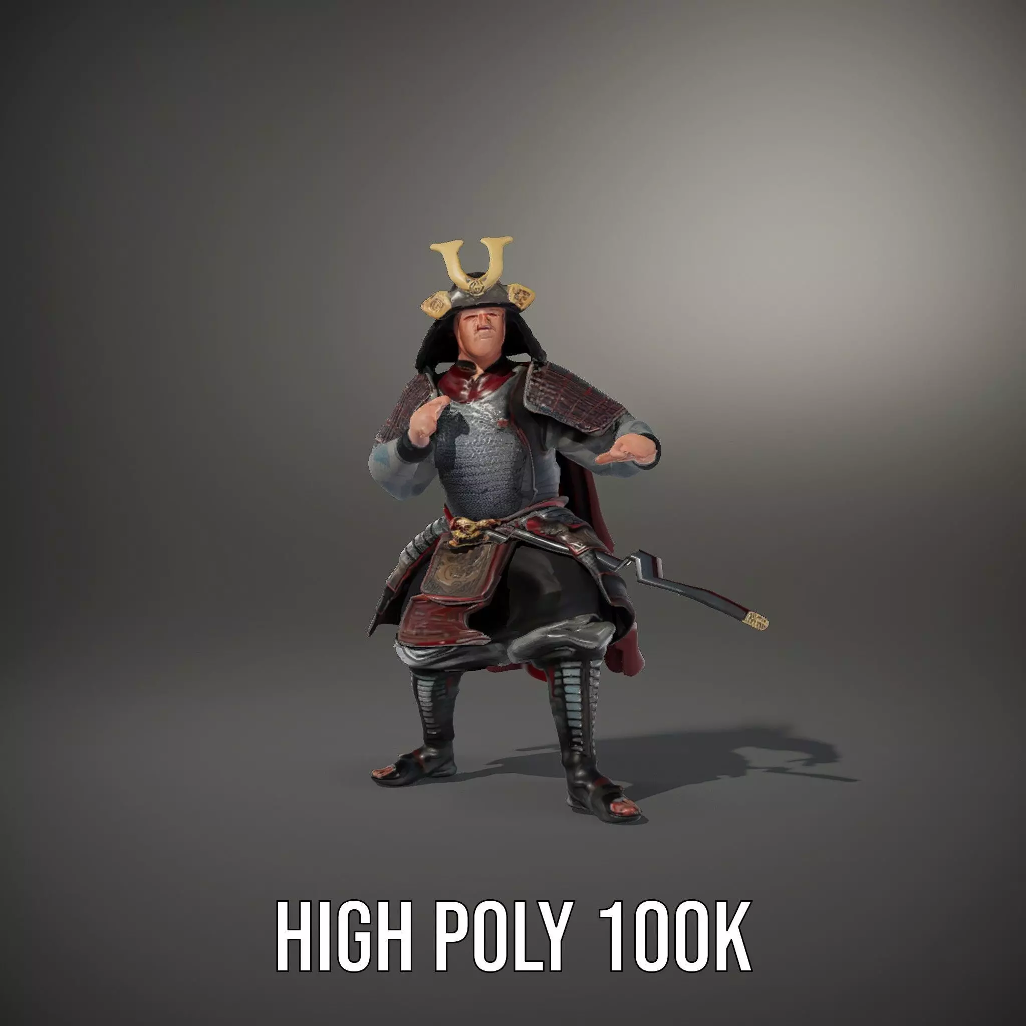 Samurai Warrior Armor model pack Low-poly 3D model_33