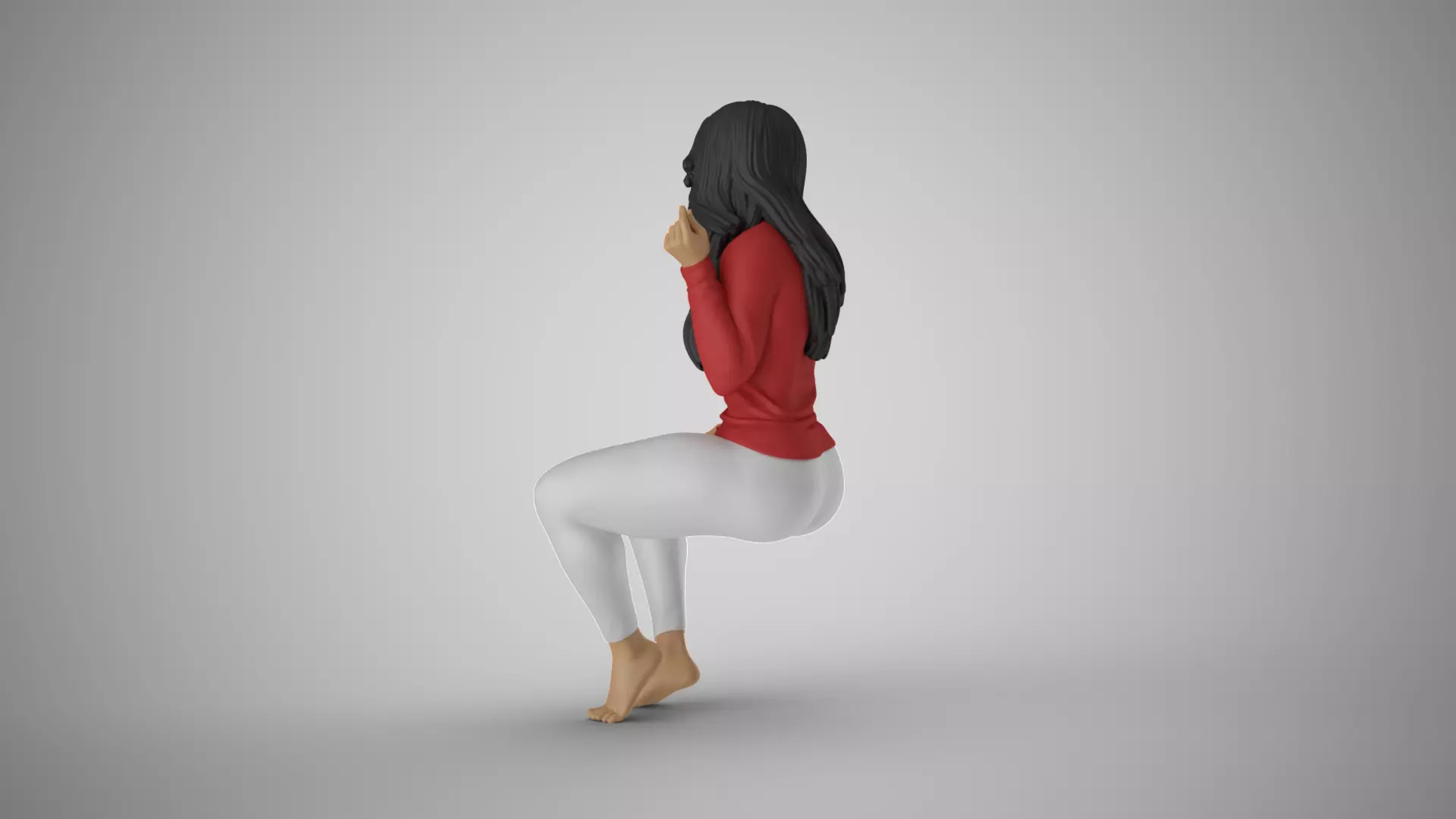 Woman Ground Contact 3D print model_8