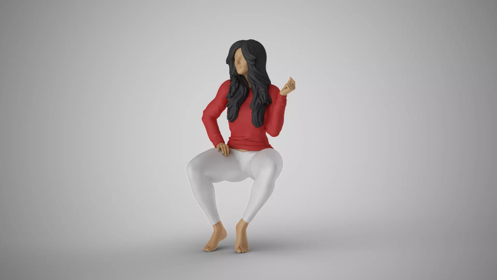 Woman Ground Contact 3D print model_10