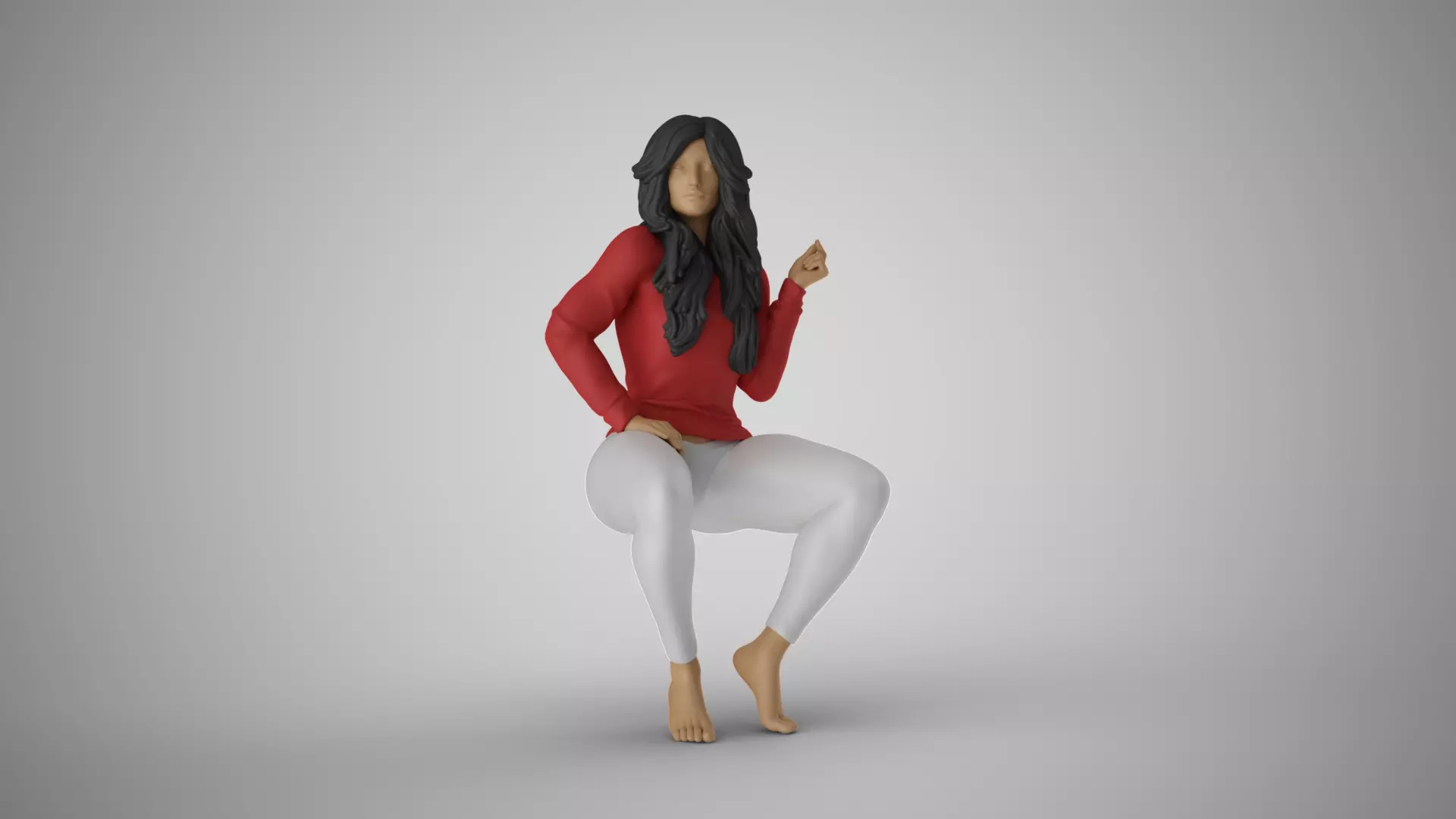 Woman Ground Contact 3D print model_0