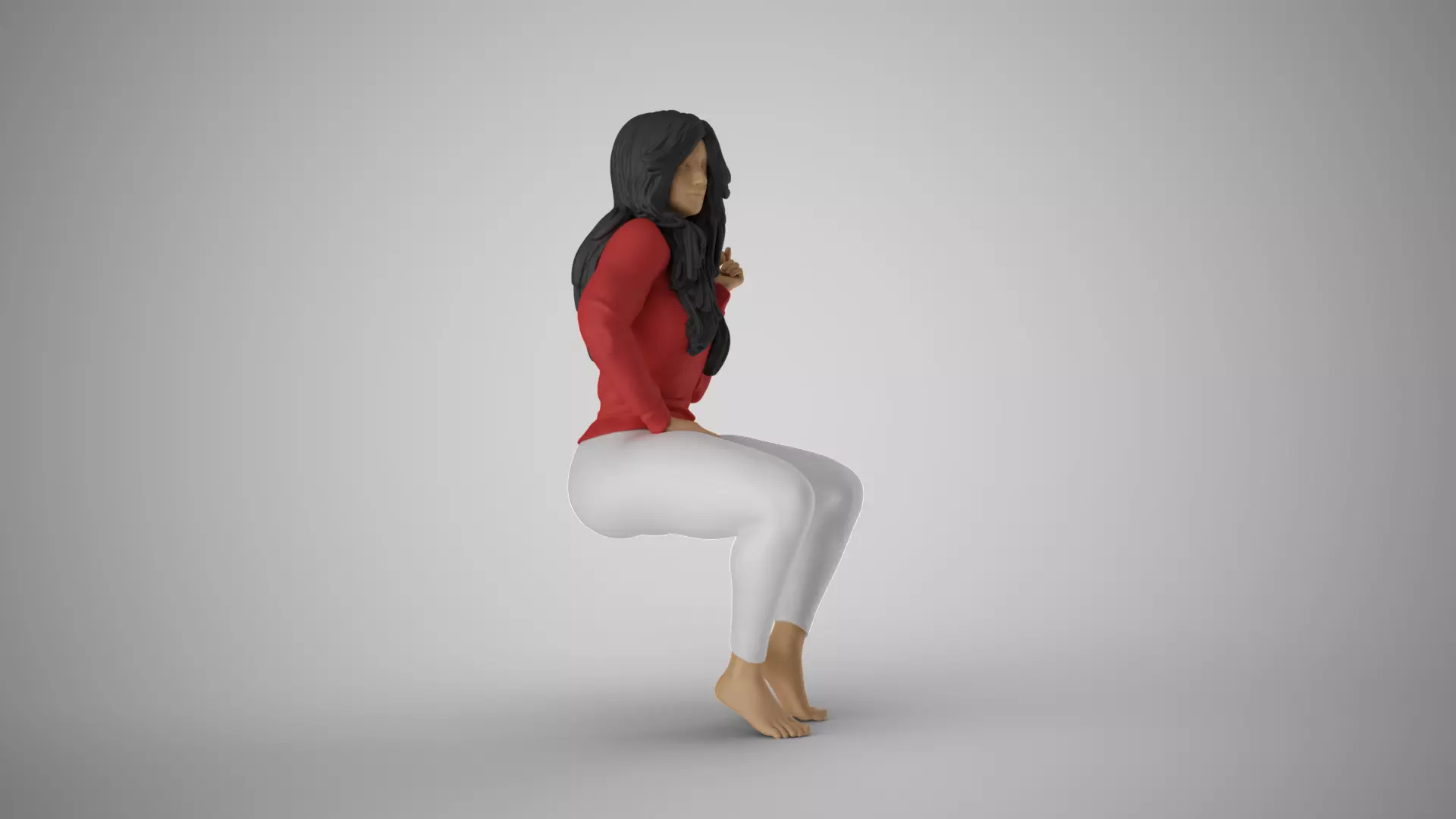 Woman Ground Contact 3D print model_4