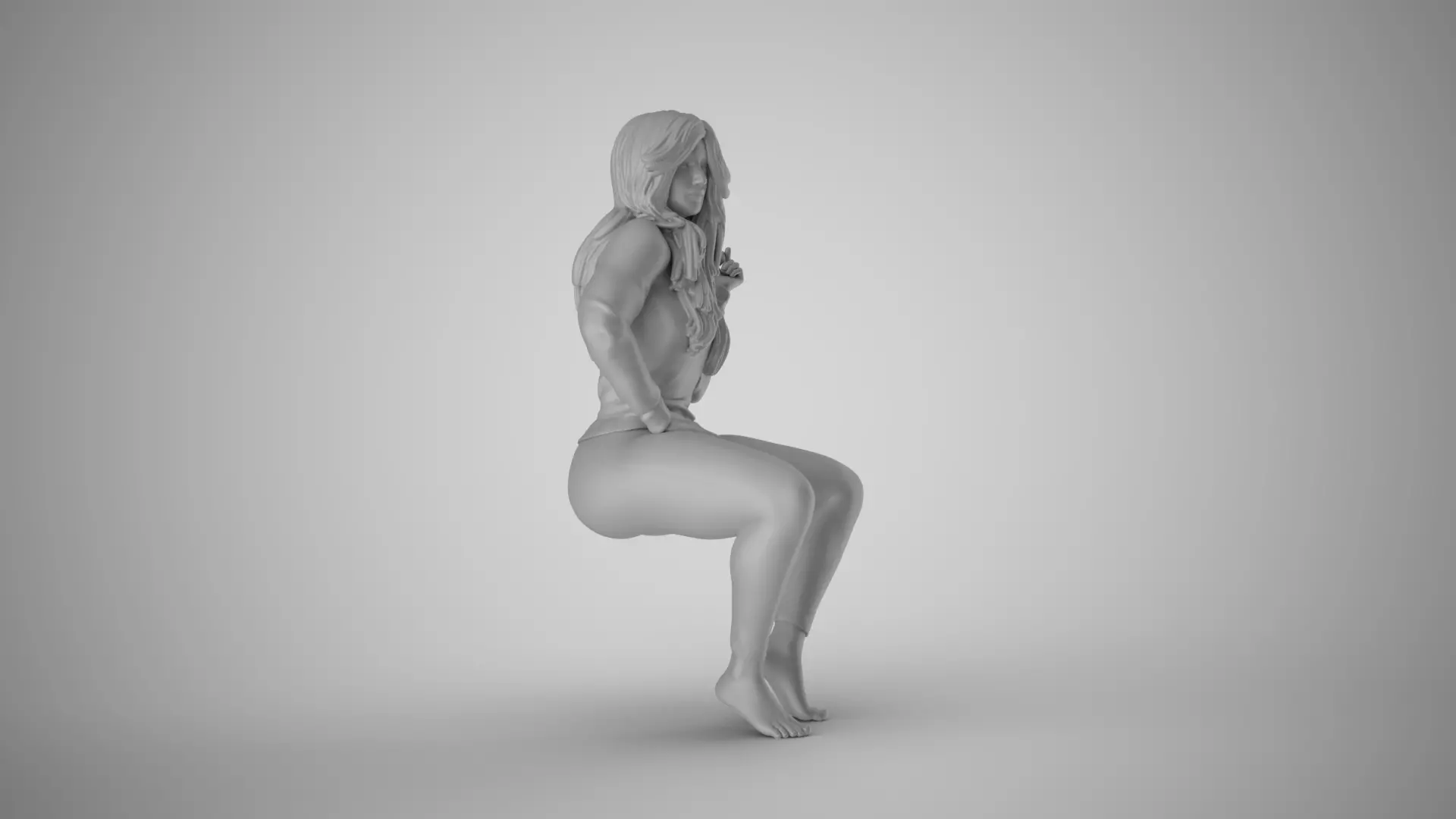 Woman Ground Contact 3D print model_3