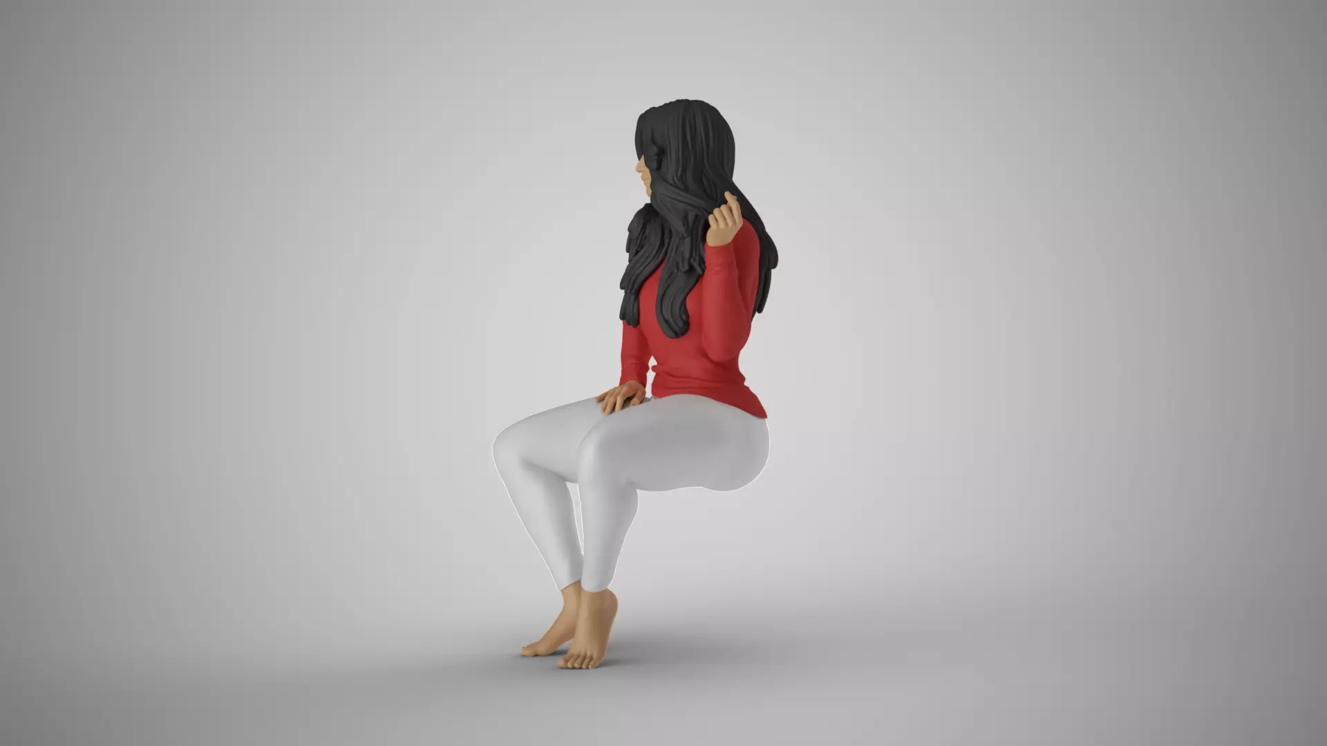 Woman Ground Contact 3D print model_9