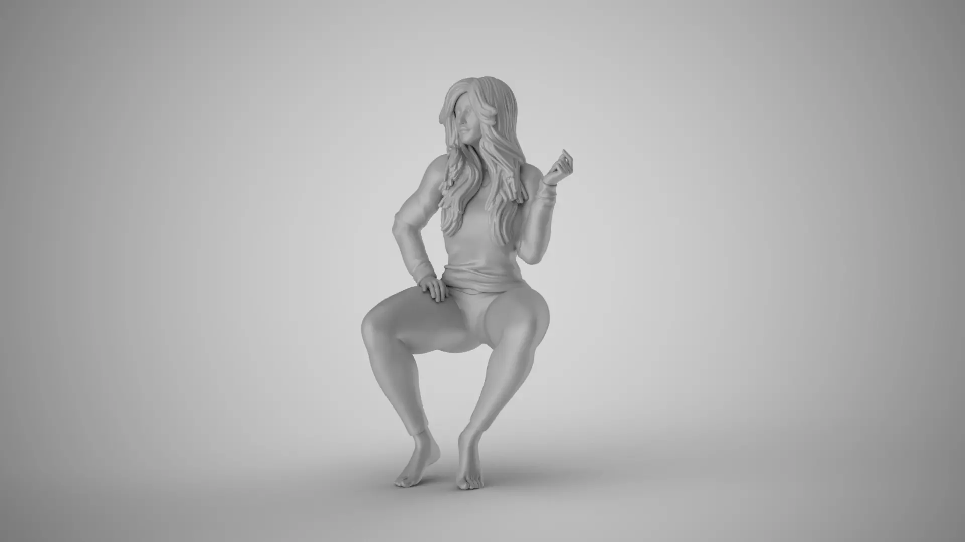 Woman Ground Contact 3D print model_1