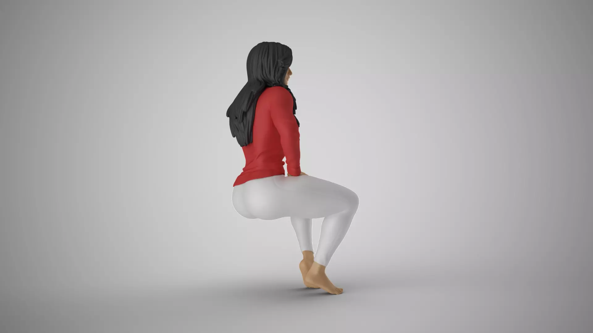 Woman Ground Contact 3D print model_5