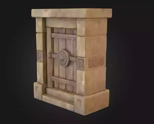Ancient Stone Portal Low-poly 3D model