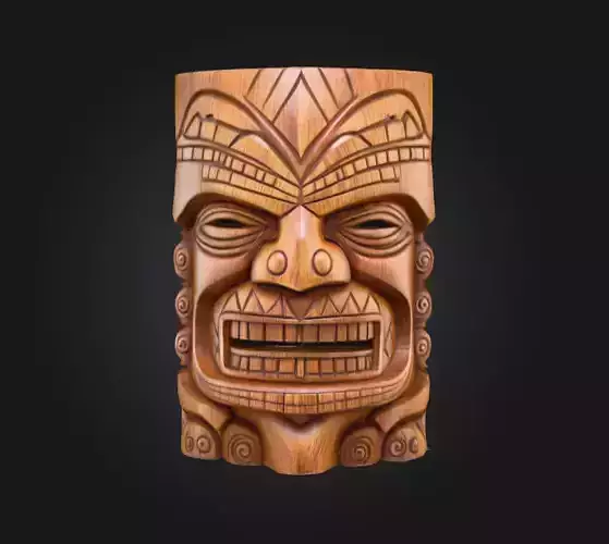 Ancient Tiki Guardian Low-poly 3D model
