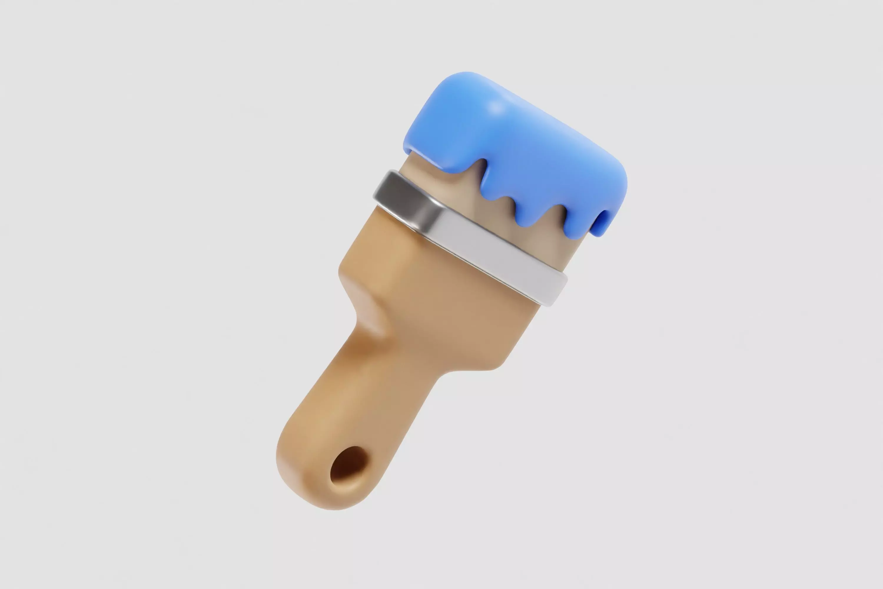 Cartoon Wall paint brush Low-poly 3D model_3