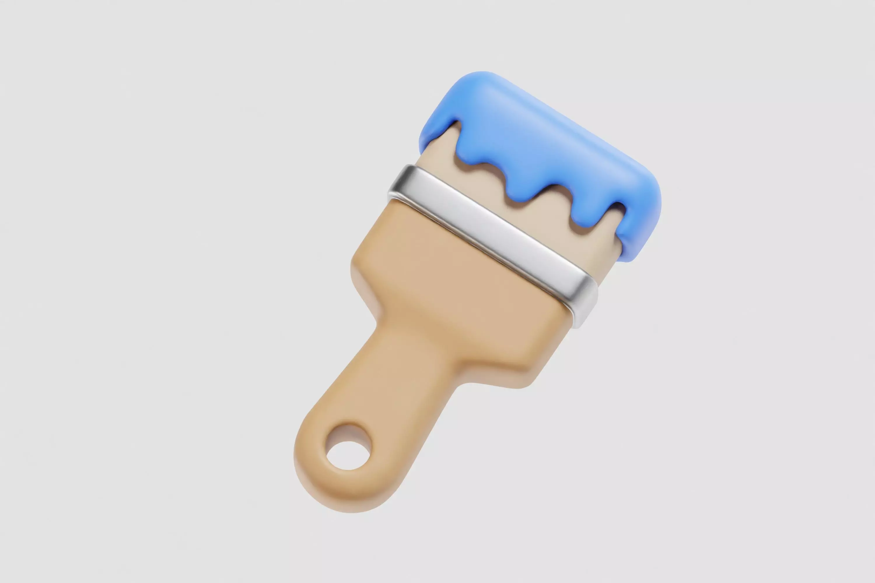 Cartoon Wall paint brush Low-poly 3D model_0