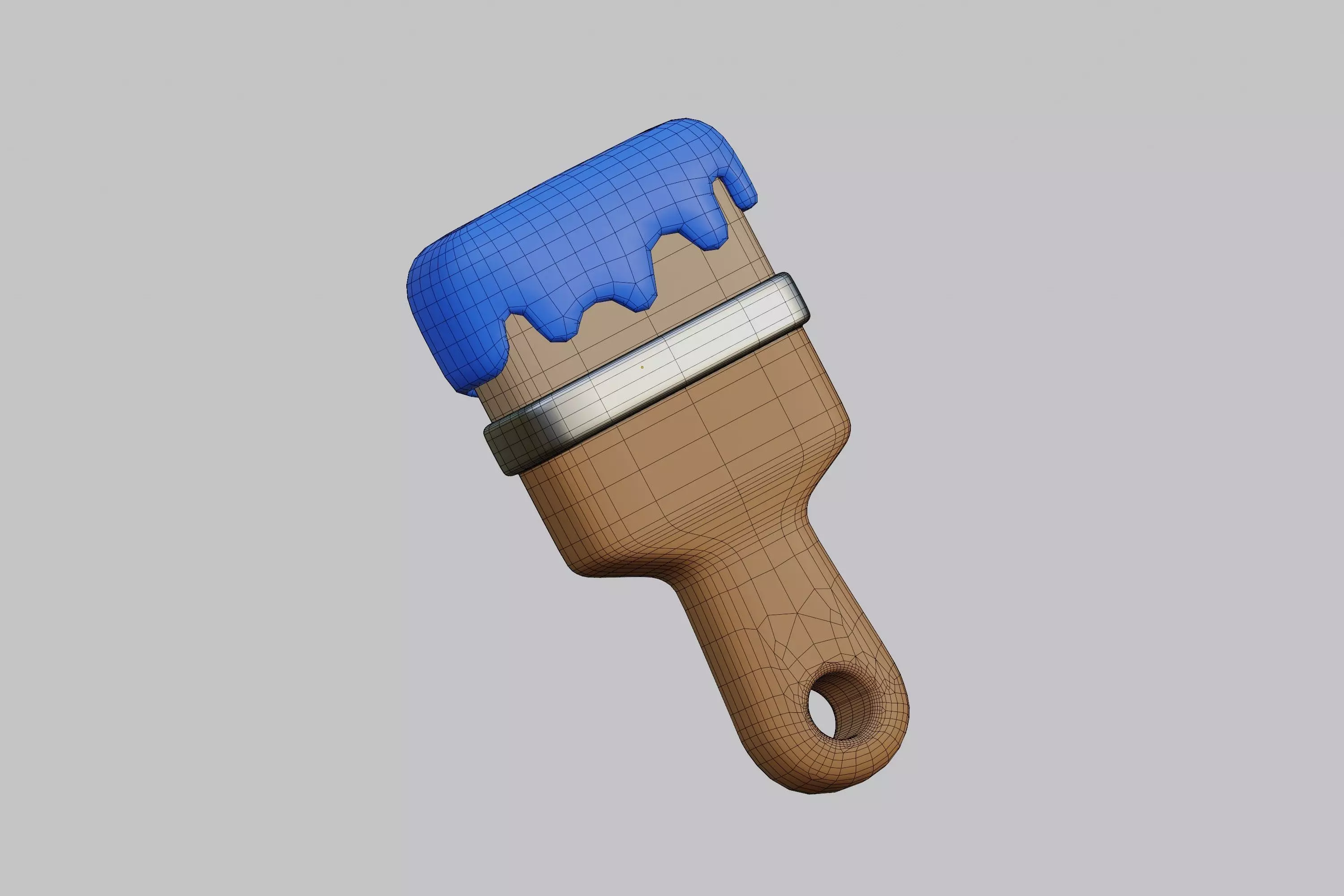 Cartoon Wall paint brush Low-poly 3D model_7