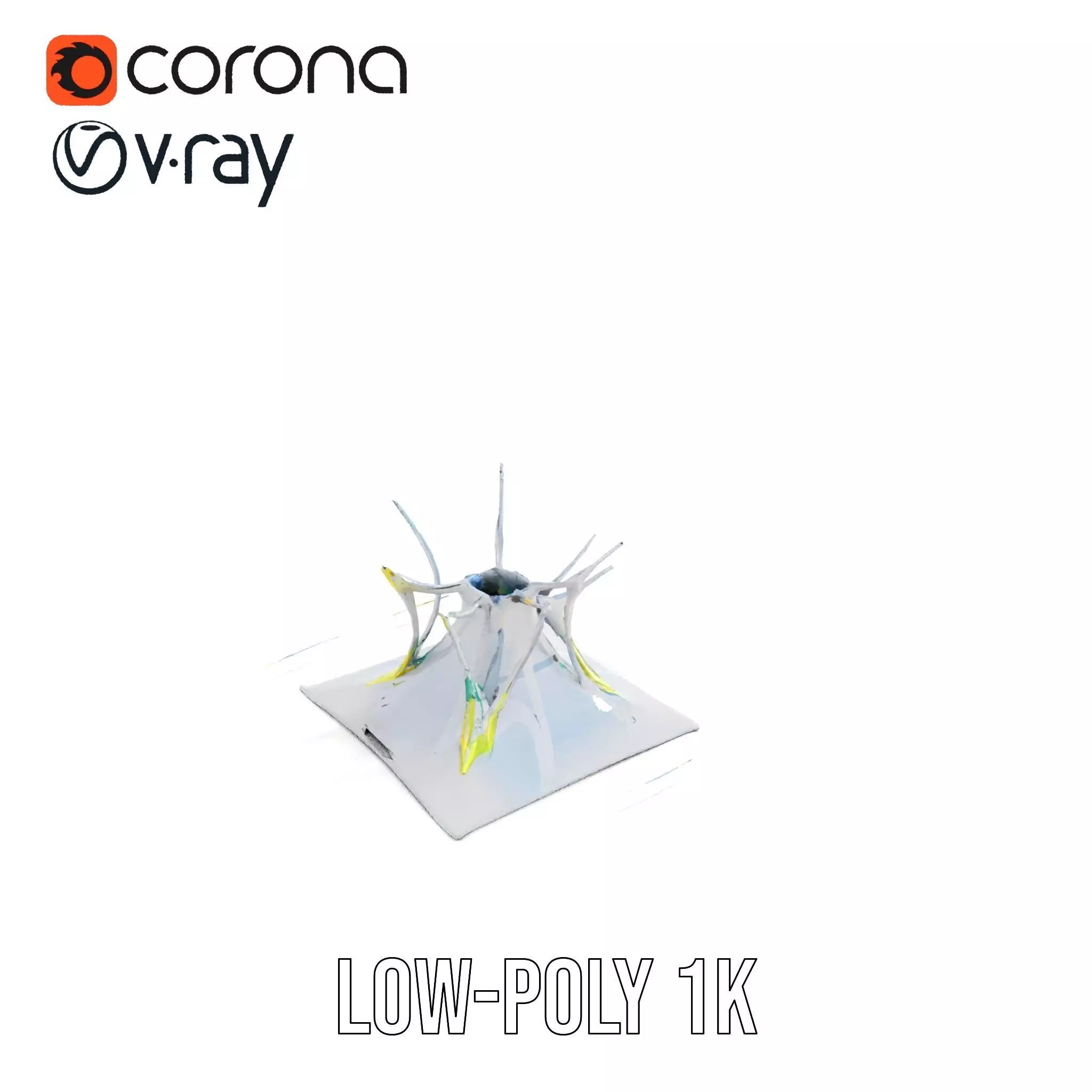 Crystal Water Splash model pack Low-poly 3D model_8