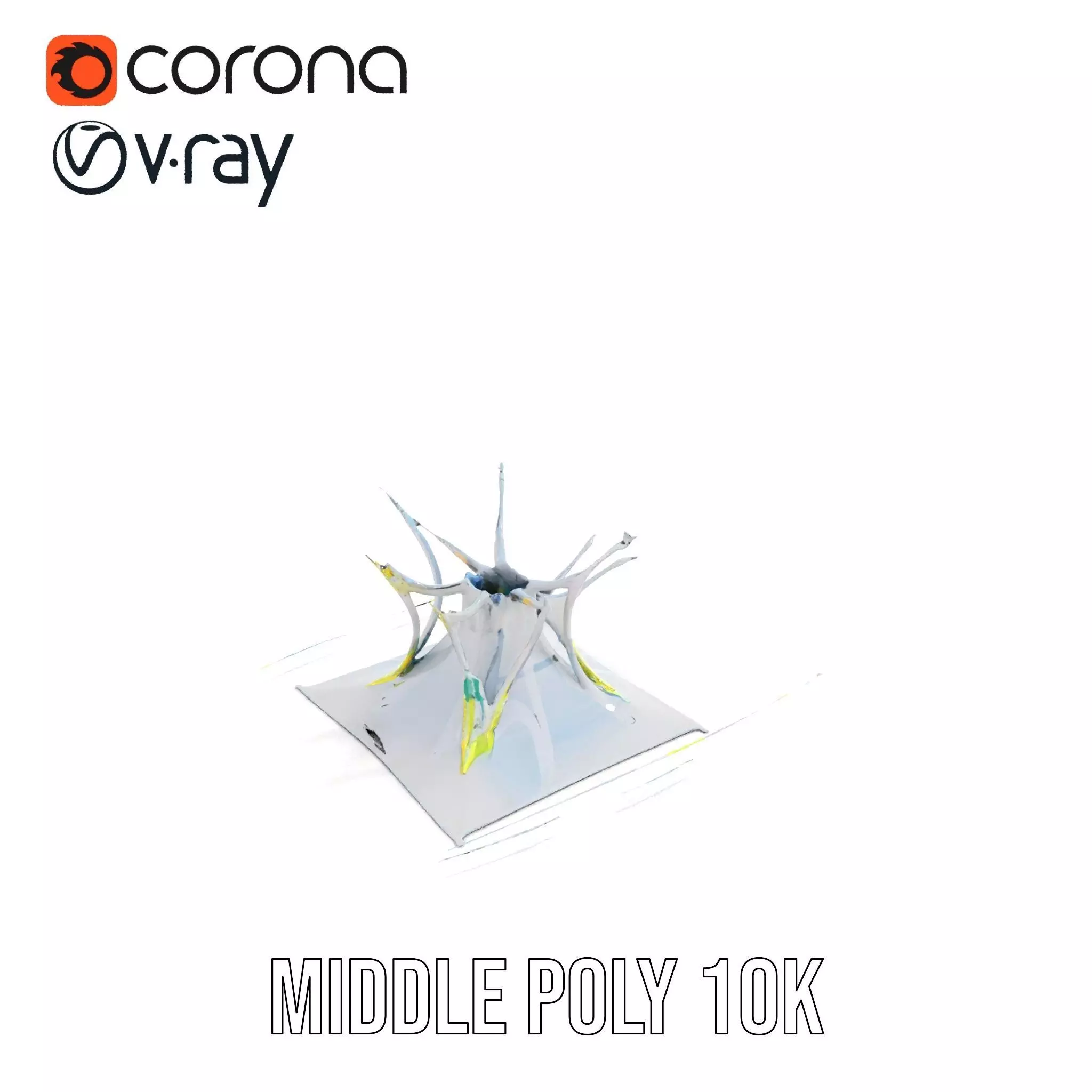 Crystal Water Splash model pack Low-poly 3D model_6