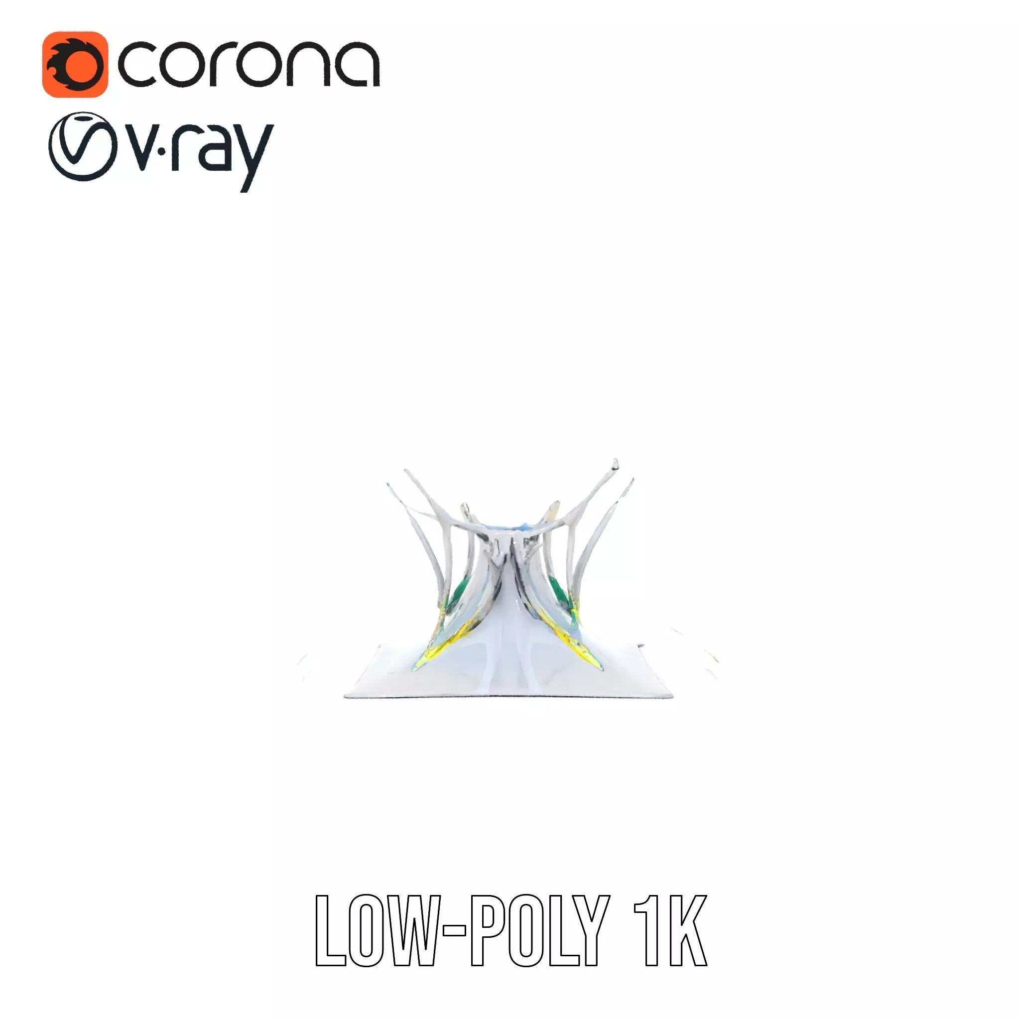 Crystal Water Splash model pack Low-poly 3D model_16